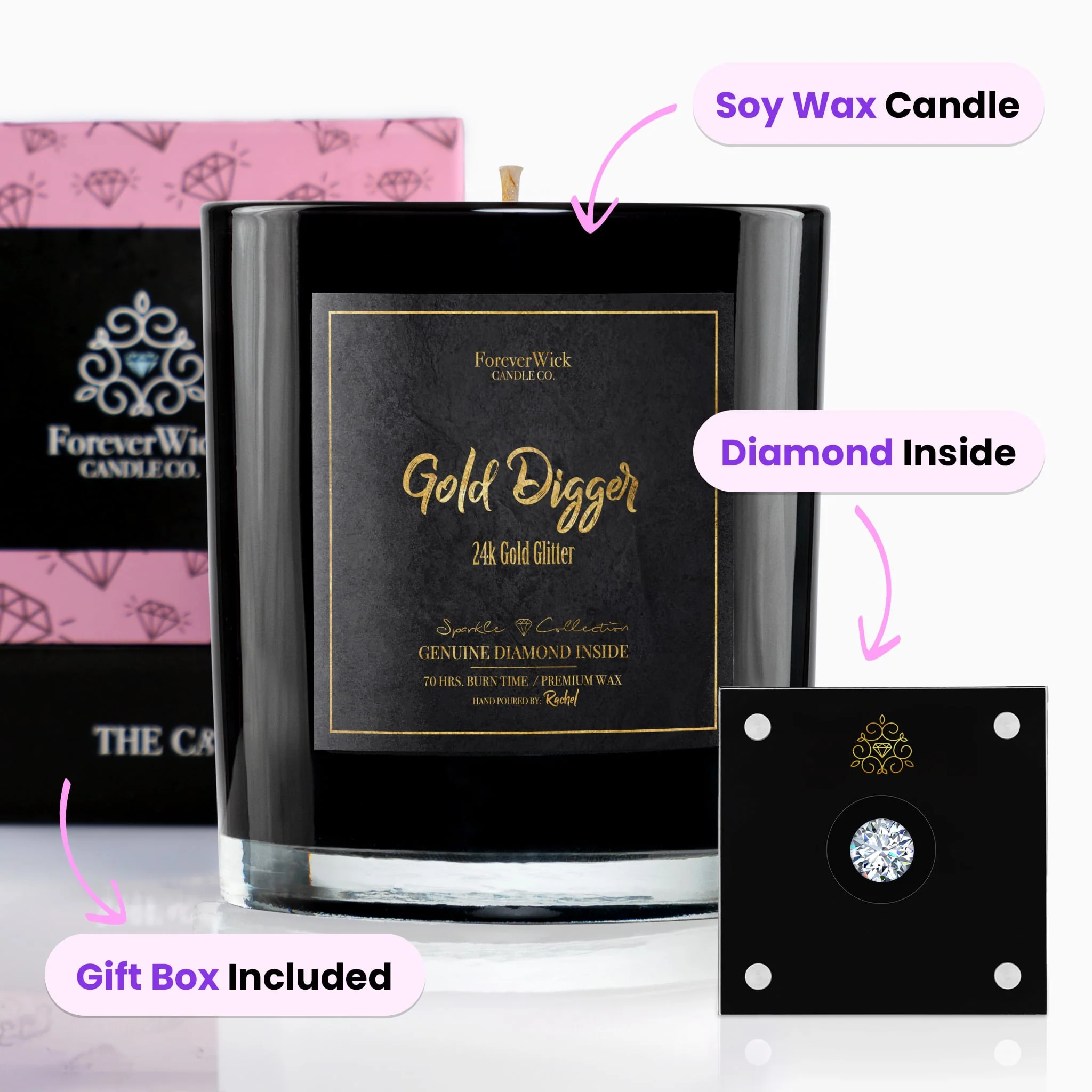 24K Gold Digger Diamond Candle