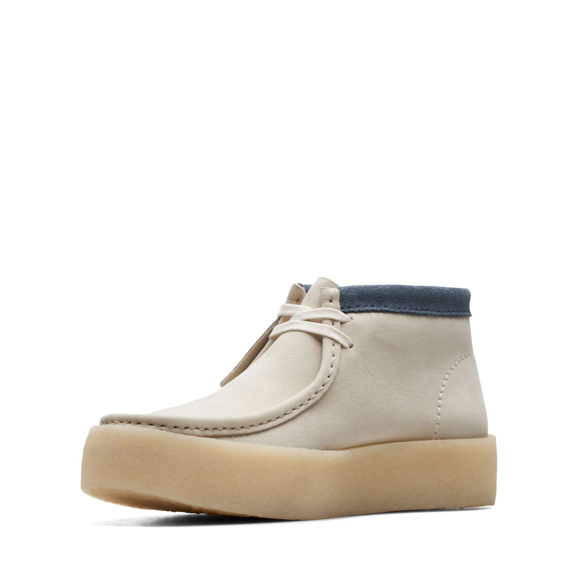 Men's Clarks Wallabee Cup Boot - White Nubuck - Image 4