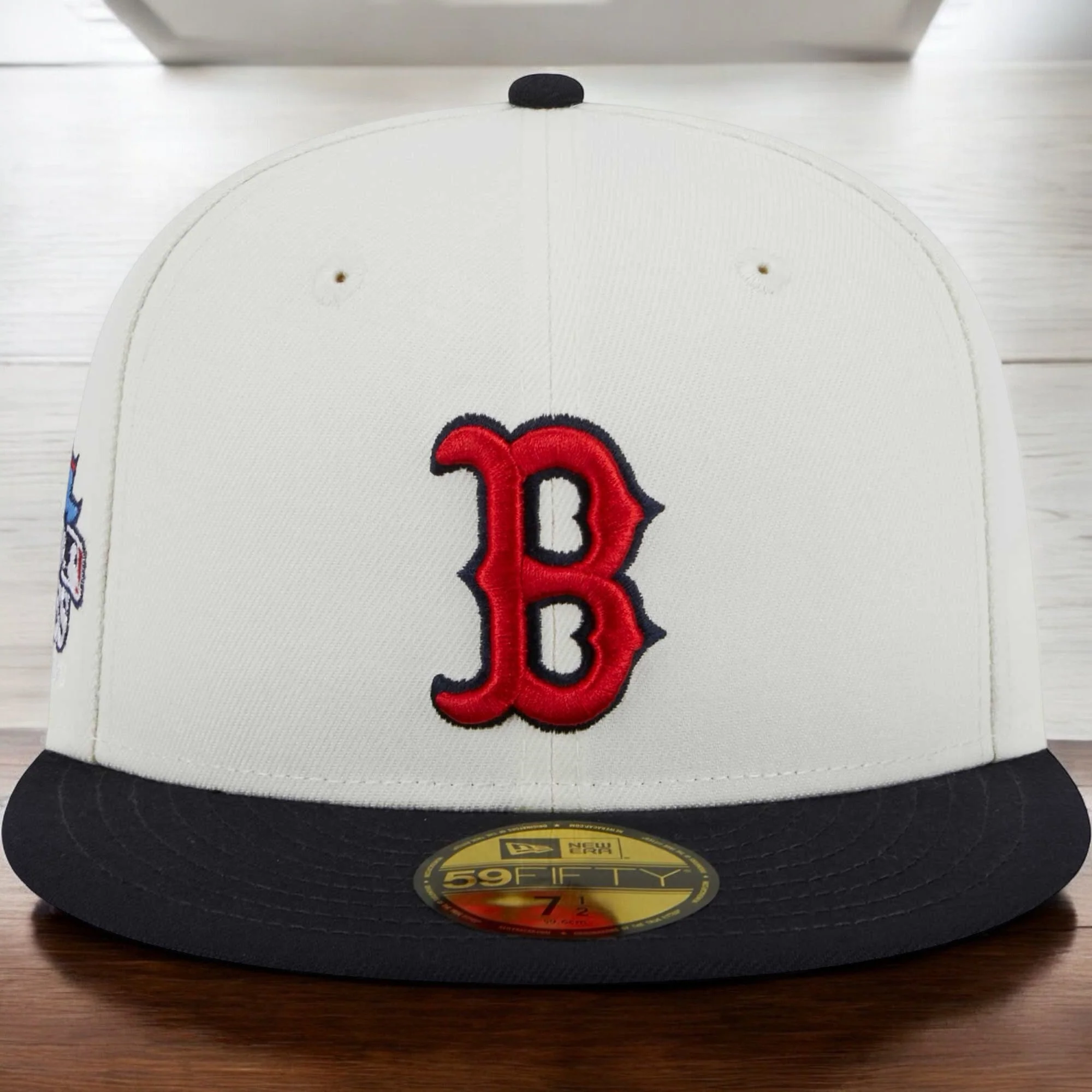 Men's New Era MLB Boston Red Sox 5950 Retro E1 Fitted - Cream/Royal - Image 2