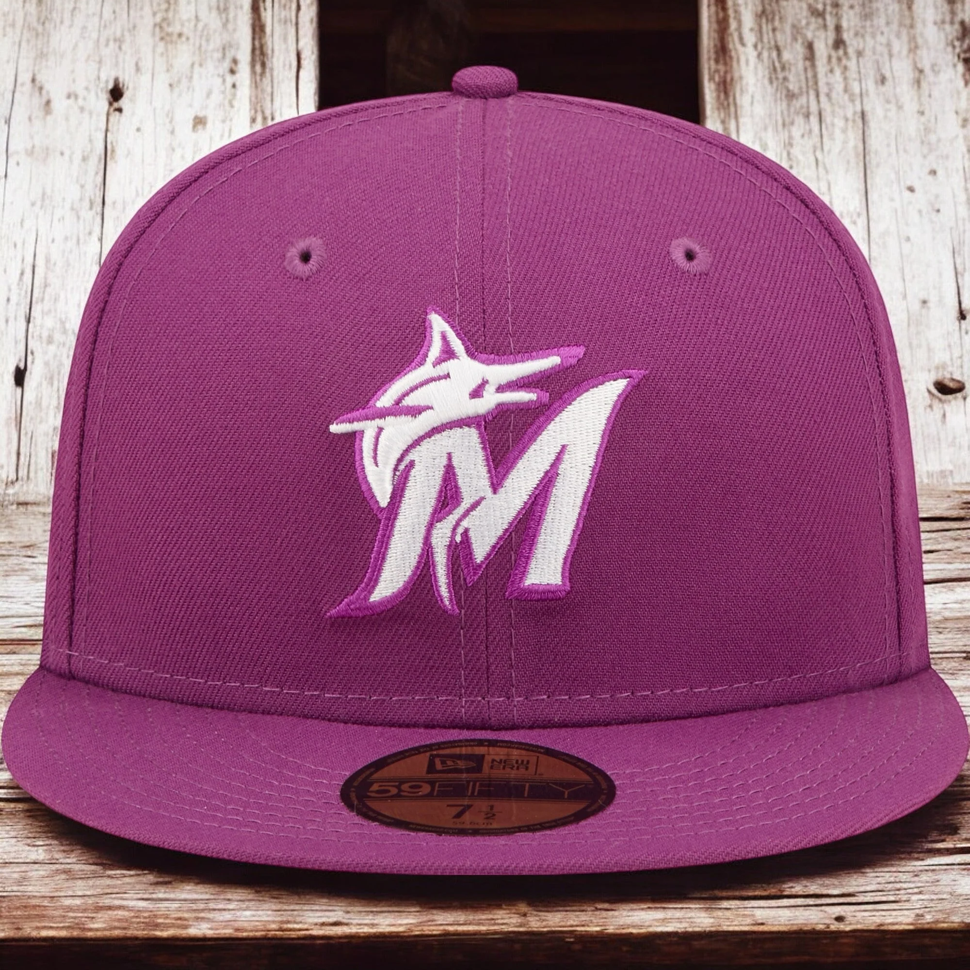 Men's New Era MLB Miami Marlins 5950 Fitted - Sparkling Grape - Image 2