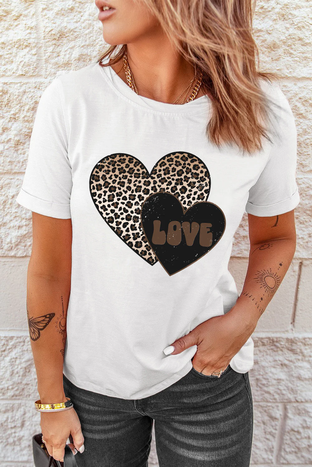 Adriana Printed Valentines Graphic Tee by Threaded Pear - Image 2