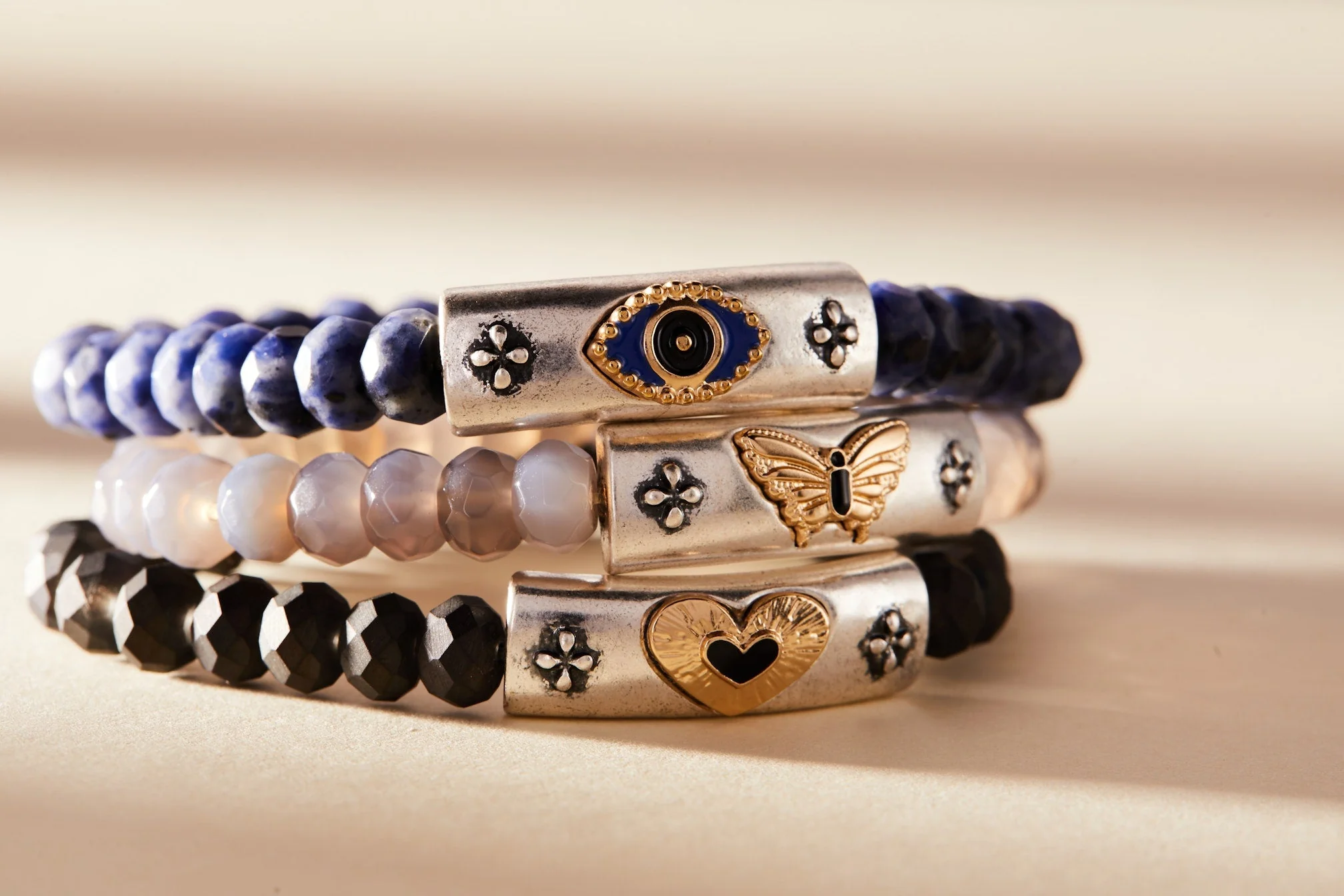Antique Evil Eye Stretch Bracelet - Image 4