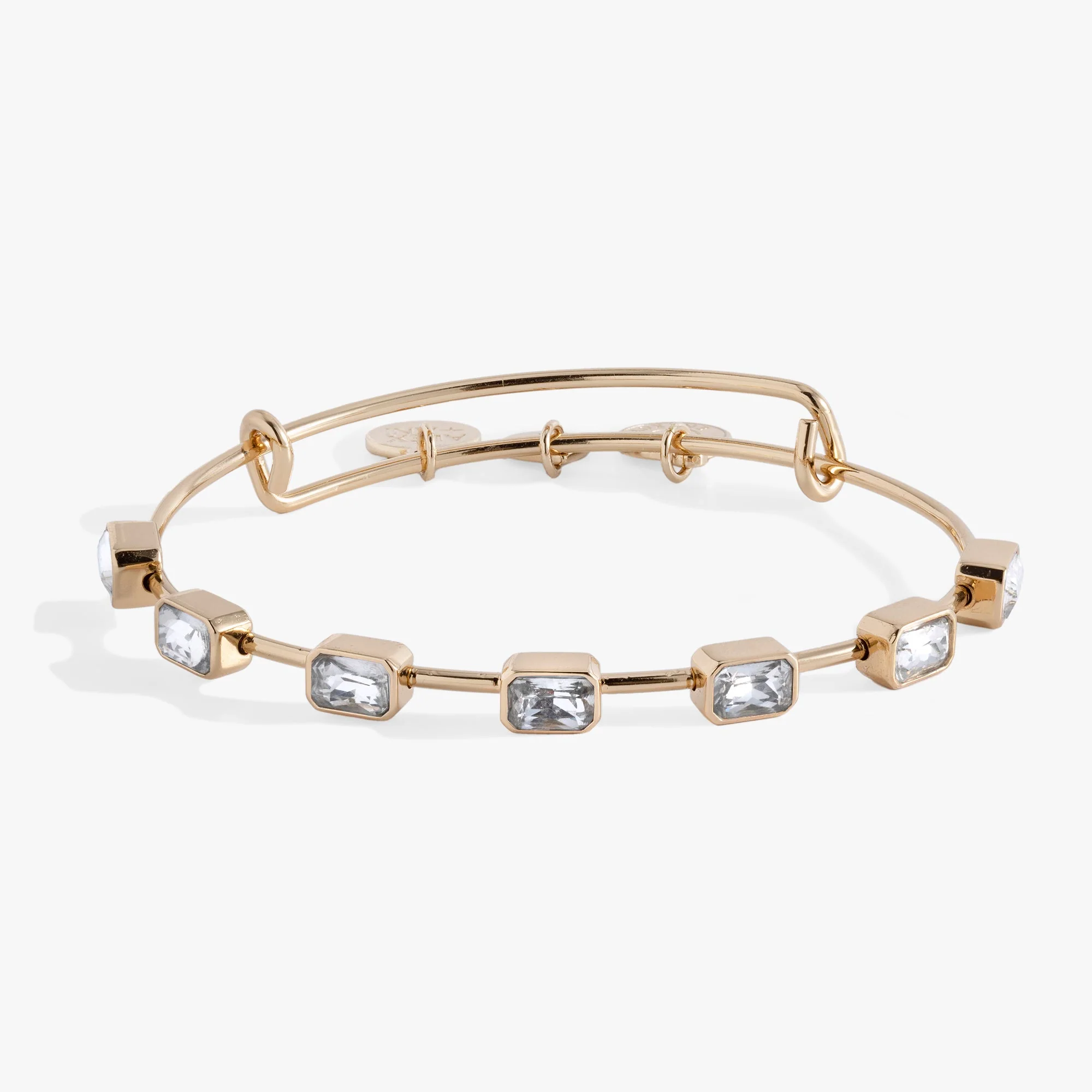April Birthstone Emerald Cut Bangle - Image 5