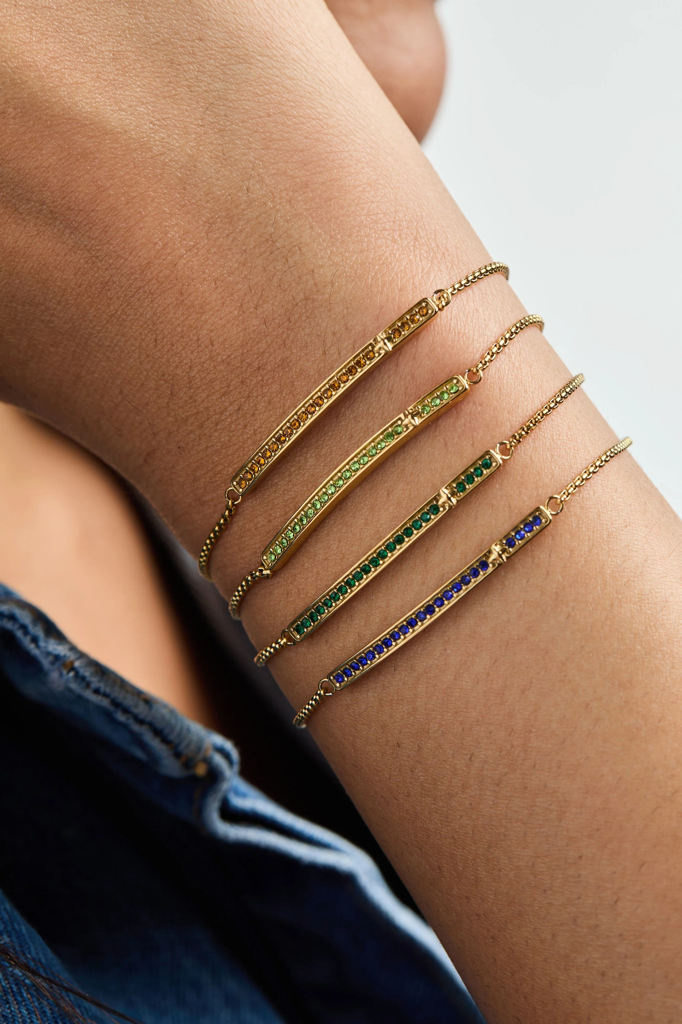 August Everyday Birthstone Pave Bolo Bracelet - Image 2