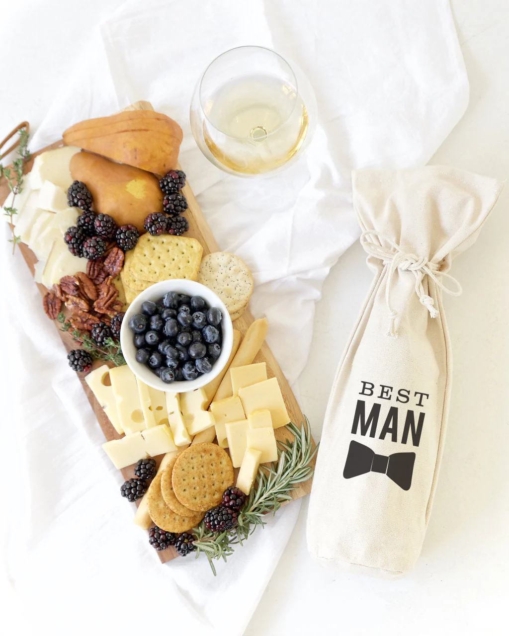 Best Man Cotton Canvas Wine Bag by The Cotton & Canvas Co. - Image 3