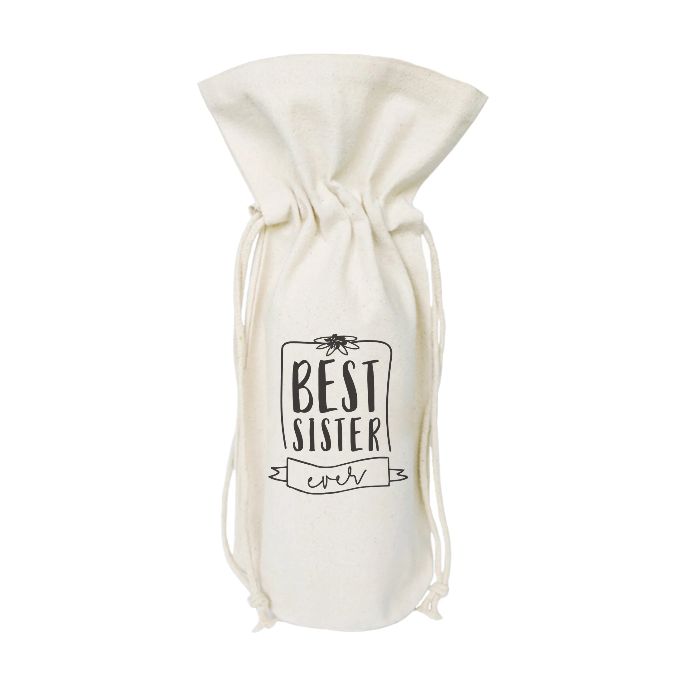 Best Sister Ever Cotton Canvas Wine Bag by The Cotton & Canvas Co.