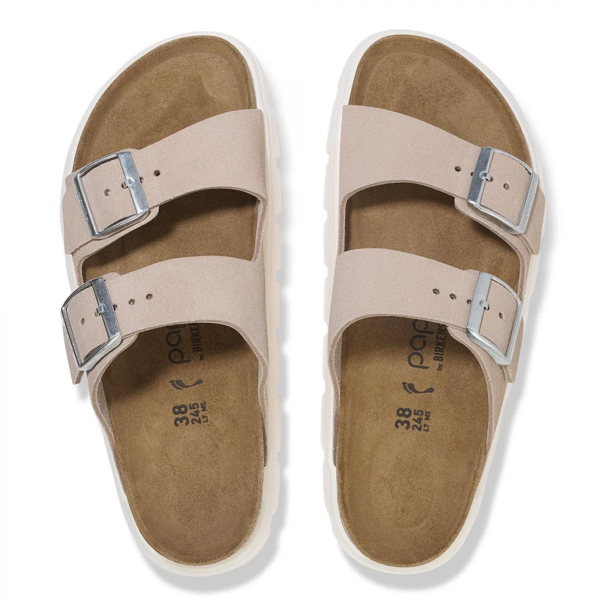 Birkenstock Unisex Arizona Pap Chunky Suede Leather Light Rose - Image 2