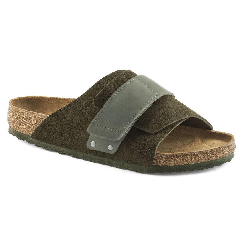 Birkenstock Unisex Kyoto Shearling Suede Leather Fur Thyme - Image 2