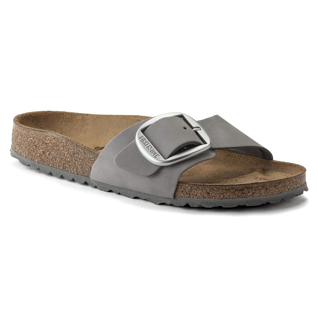 Birkenstock Unisex Madrid Big Buckle Nubuck Leather Dove Gray