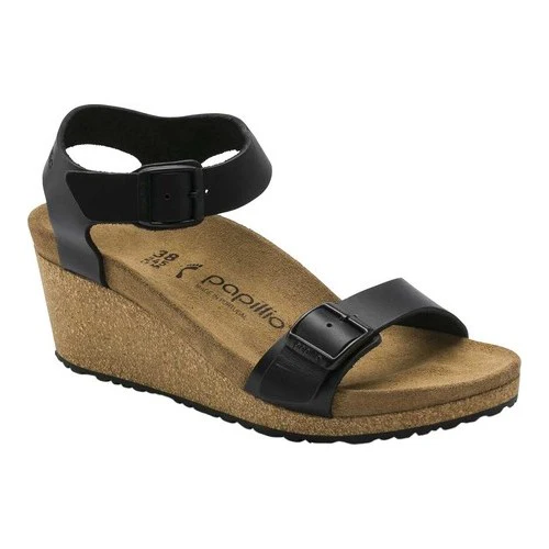 Birkenstock Unisex Soley Leather Black
