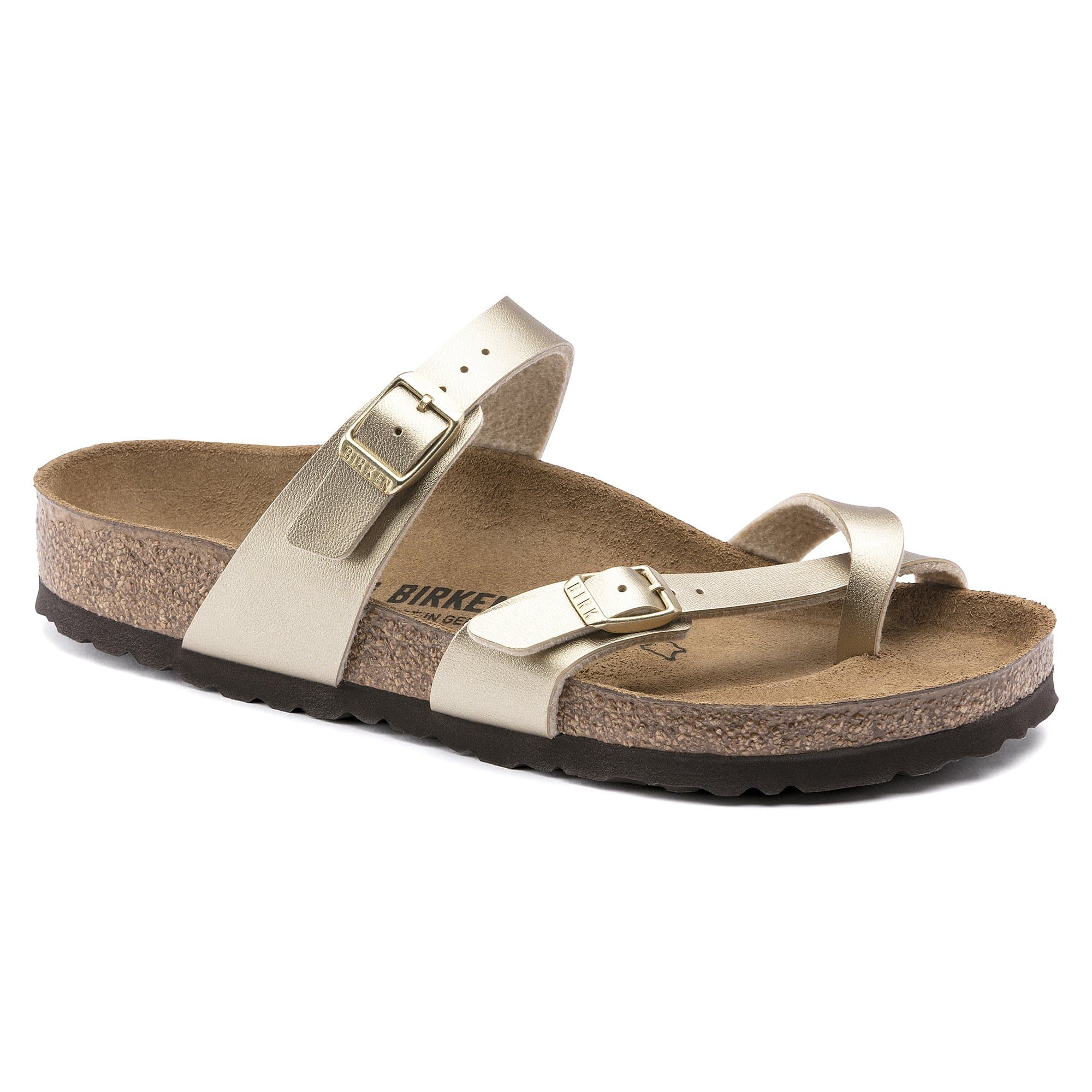 Birkenstock Women's Mayari Birko-Flor/Suede Leather Gold Sandals - Image 2