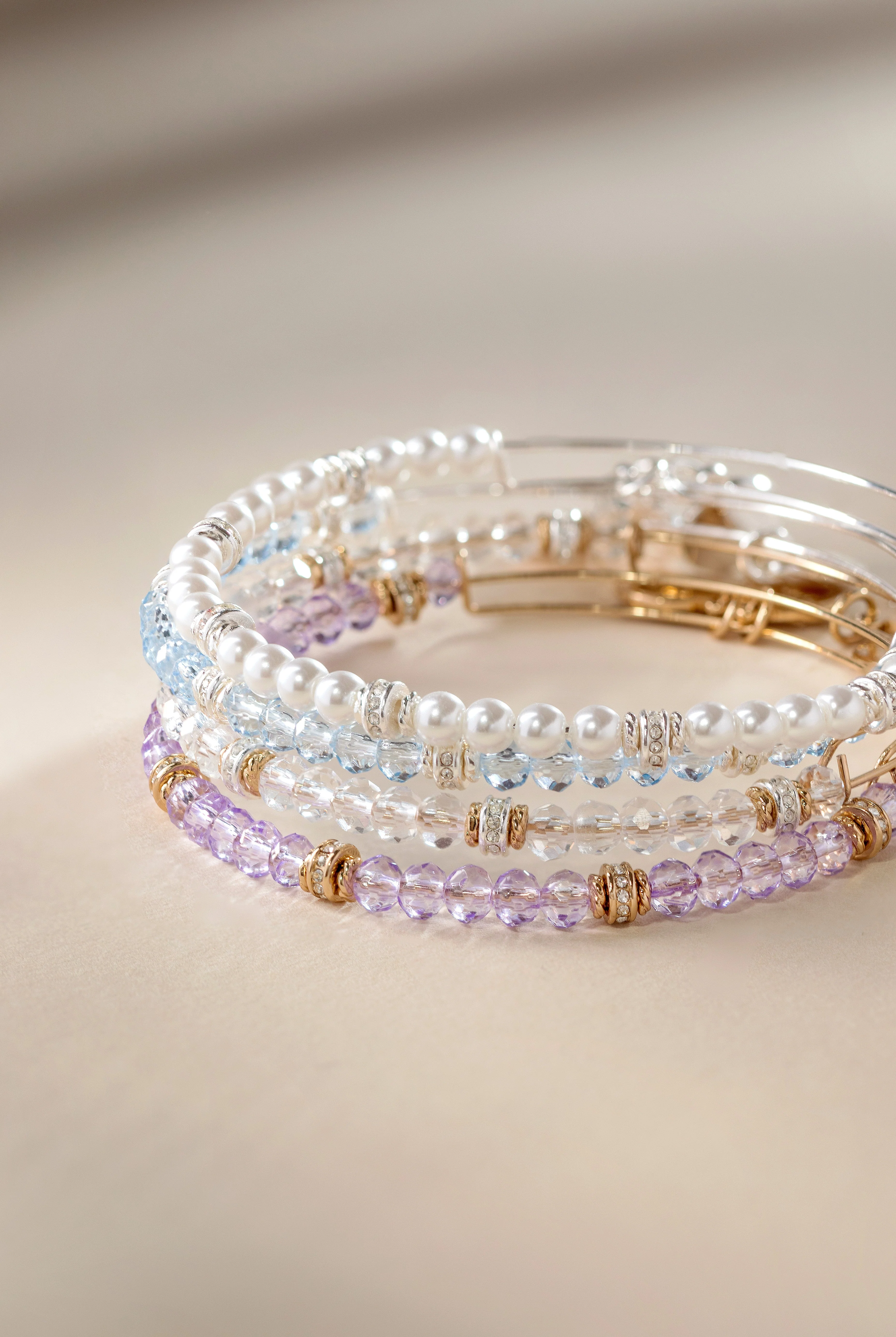 Blue Crystal Beaded Bangle - Image 5