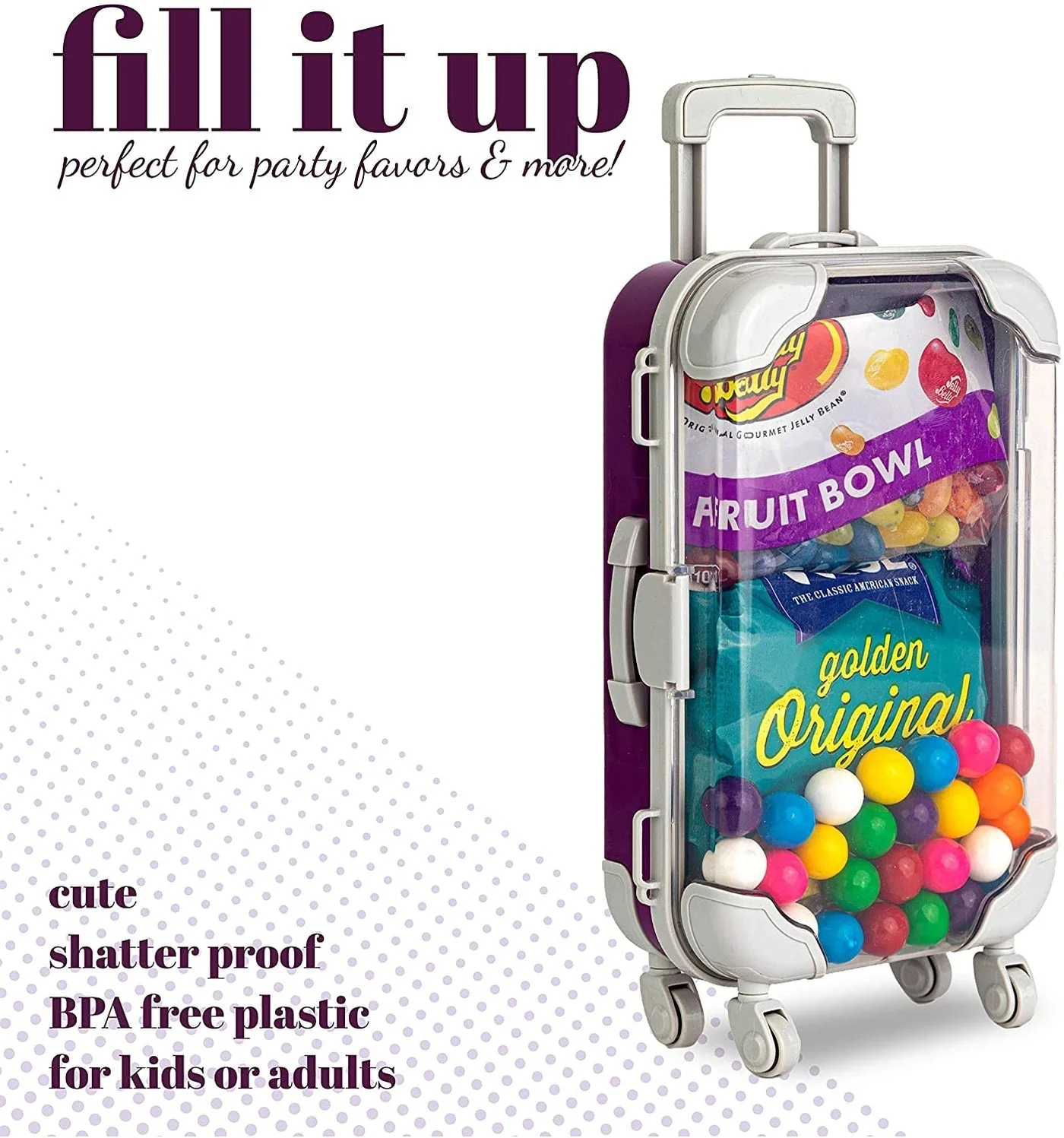 Blue Plastic Suitcase Candy Box 3 Pack 7.5"x5"x2.5" by Hammont - Image 23