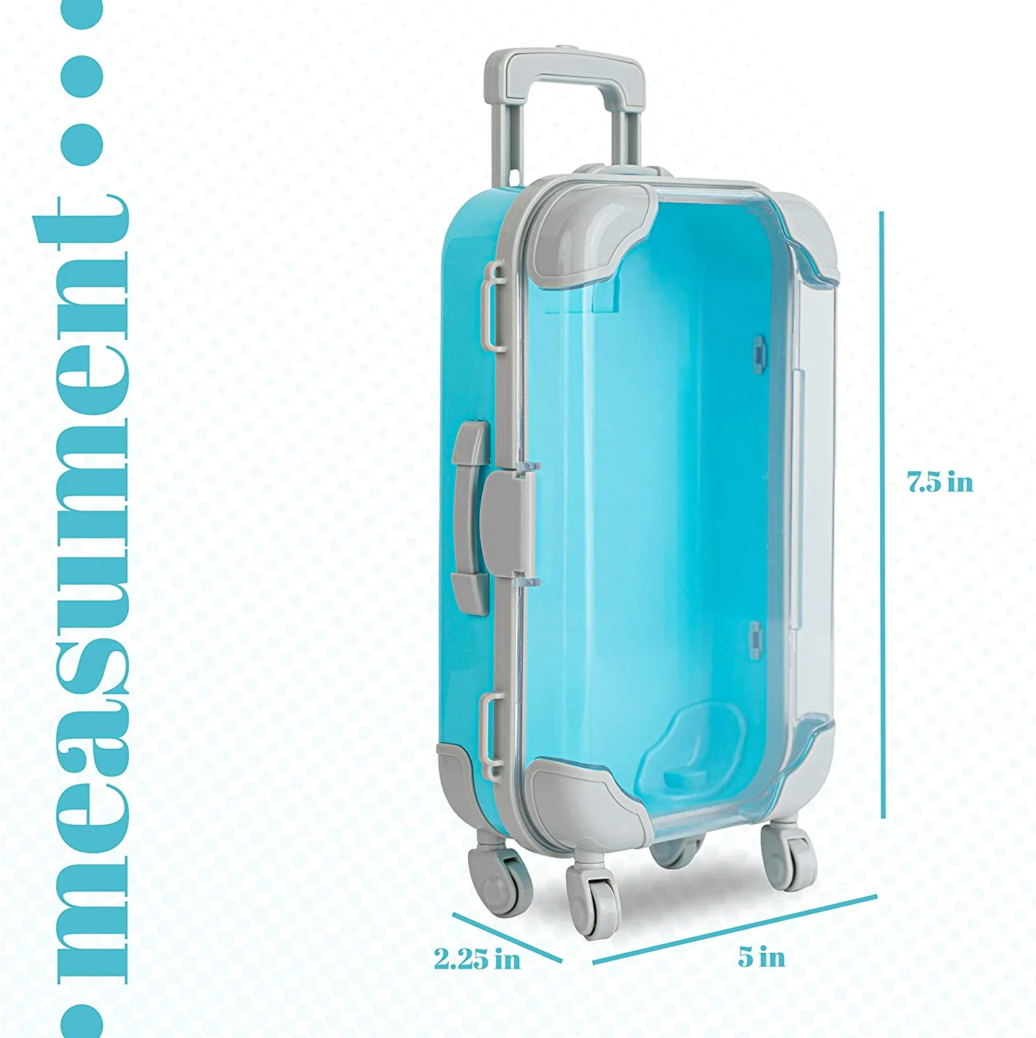 Blue Plastic Suitcase Candy Box 3 Pack 7.5"x5"x2.5" by Hammont - Image 3
