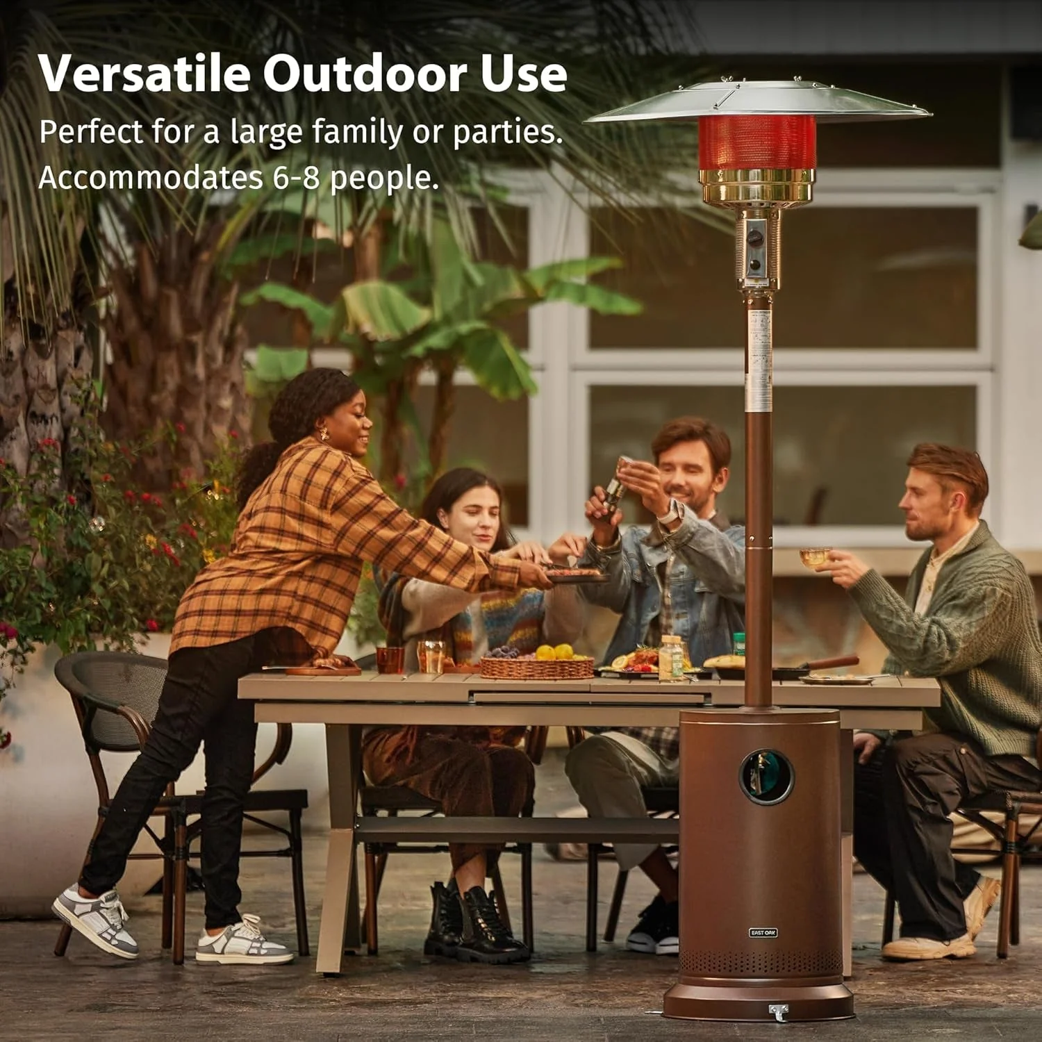 Bronze 48000 BTU Patio Heater With Round Table And Wheels by ShipItFurniture - Image 10