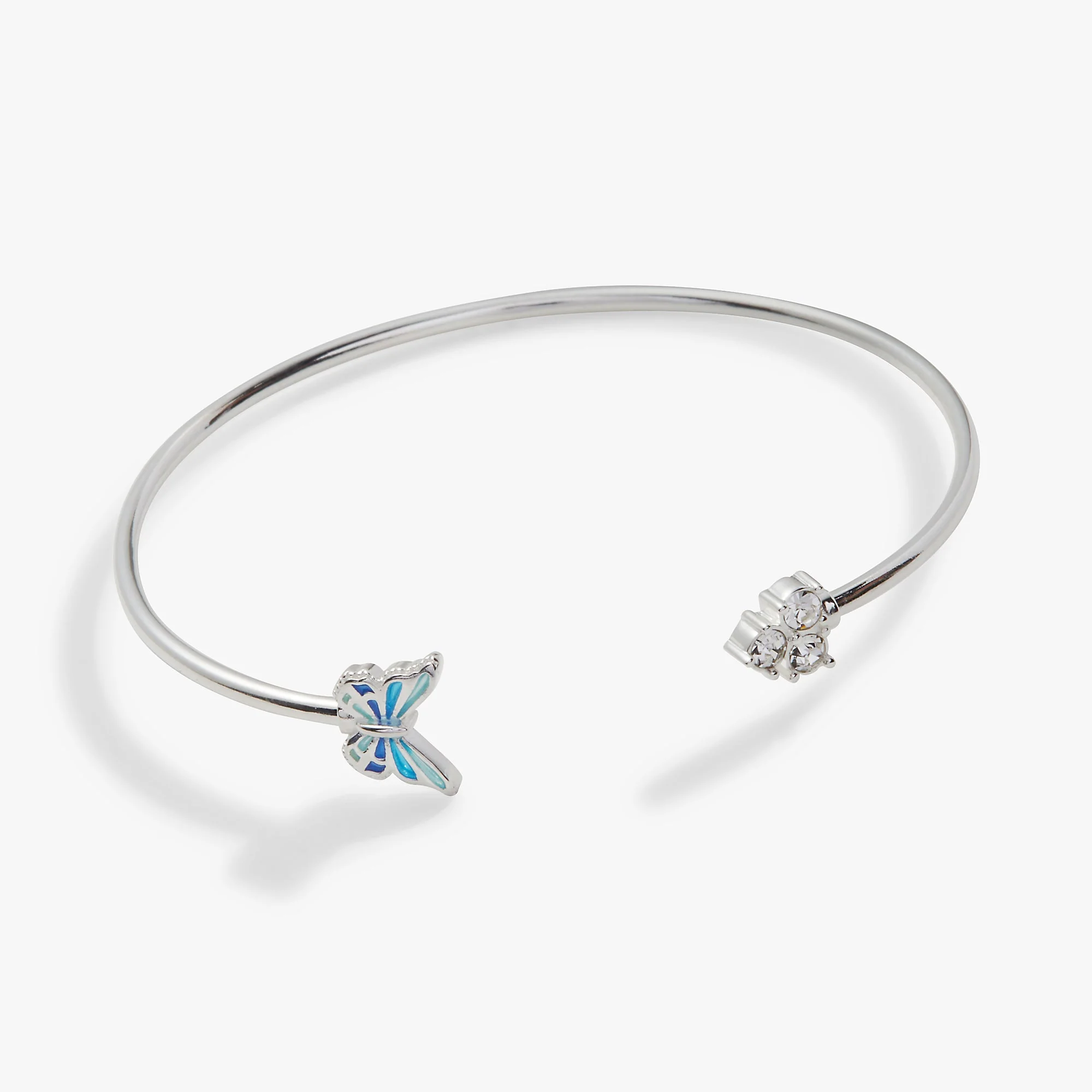Butterfly + Crystal Flex Cuff Bracelet - Image 3