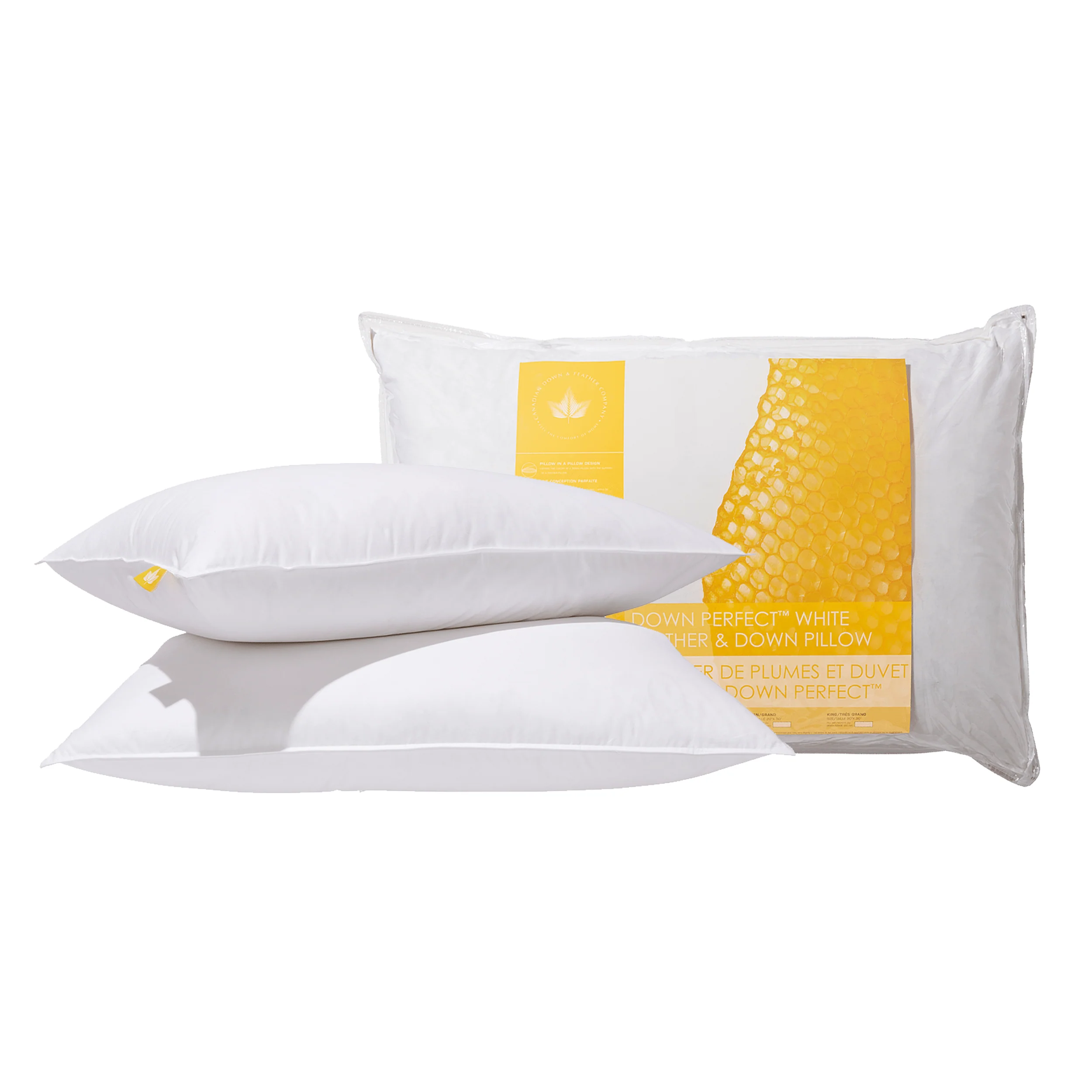 Canadian Down & Feather Company Down Perfect™ White Feather & Down Pillow, Firm Support 2 Pack - Image 2