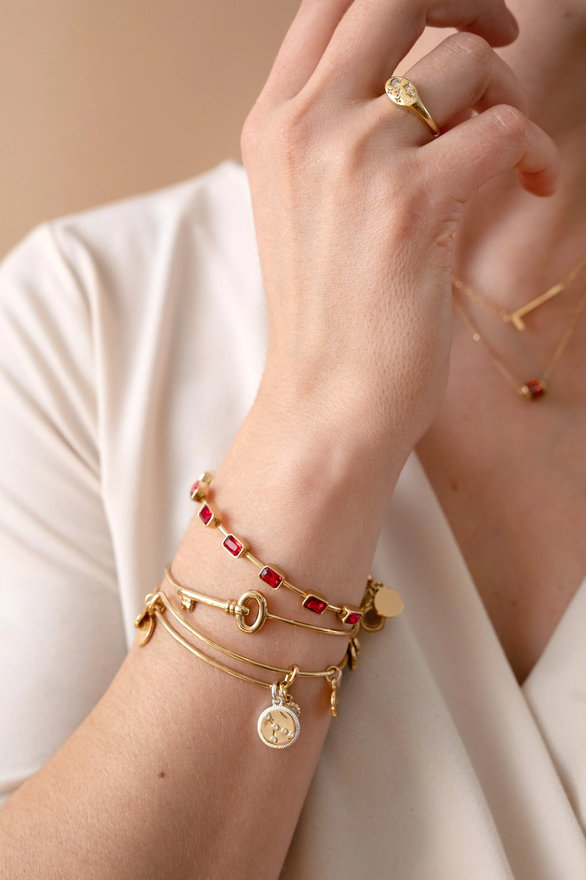 Cancer Zodiac Charm Bangle - Image 3