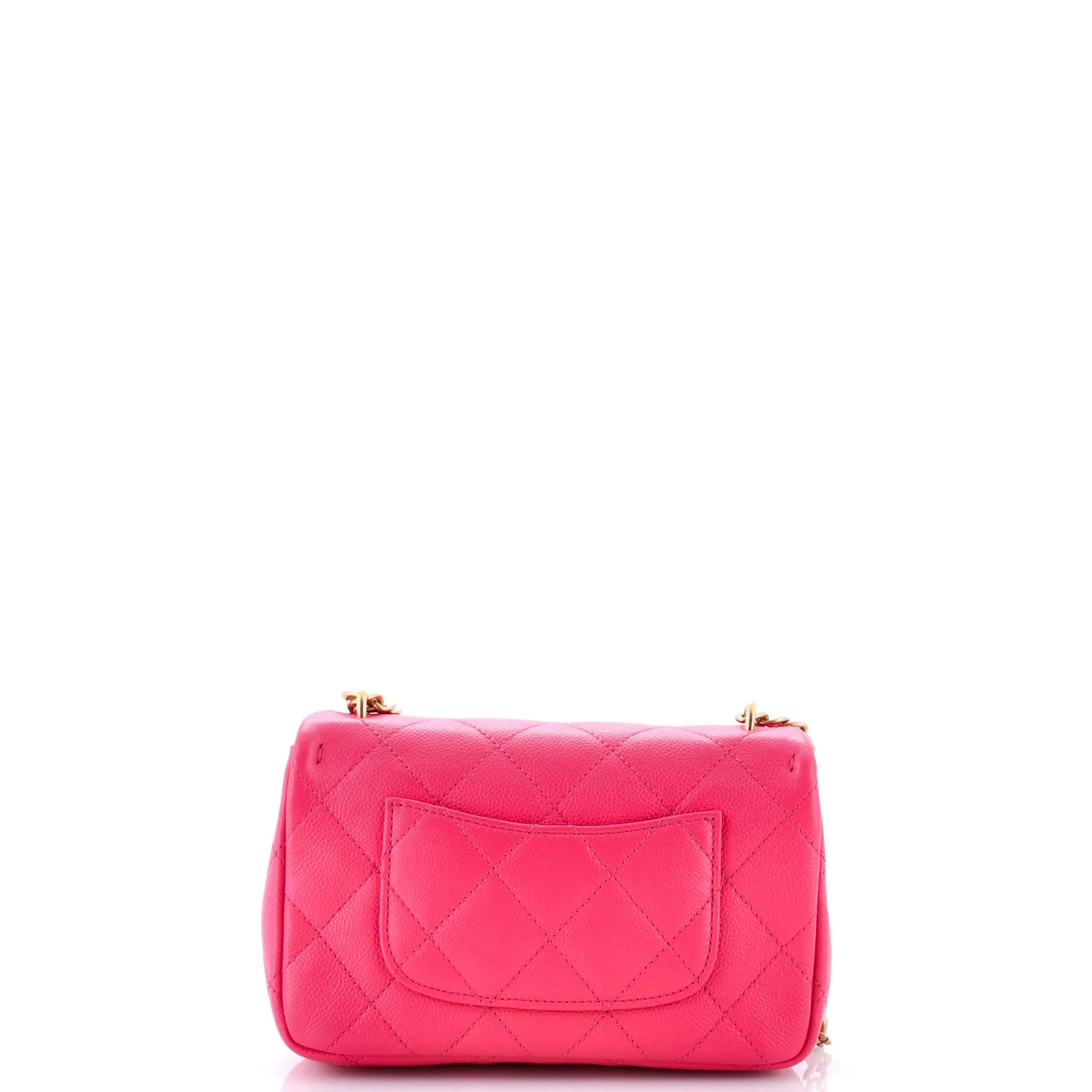 Pre-Loved Chanel Sweet Heart Chain Flap Bag Quilted Caviar Mini - Image 3