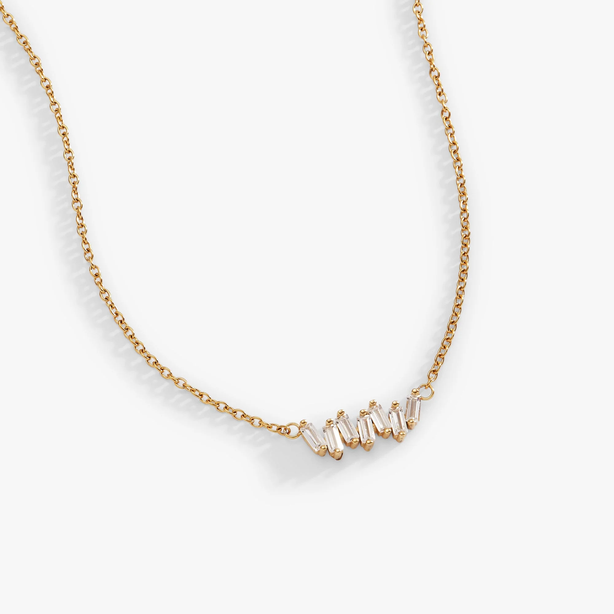 Crystal Baguette Bar Necklace - Image 2