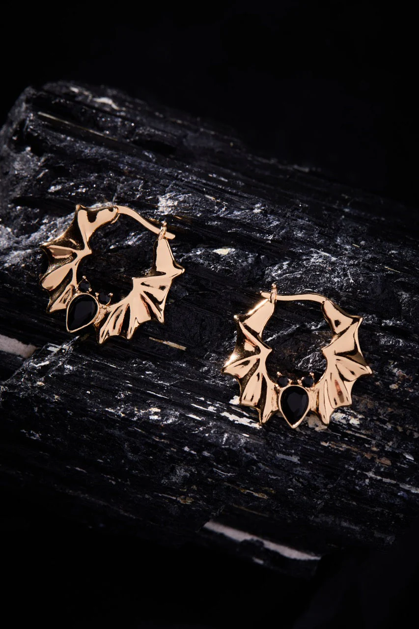 Crystal Bat Hoop Earrings - Image 6