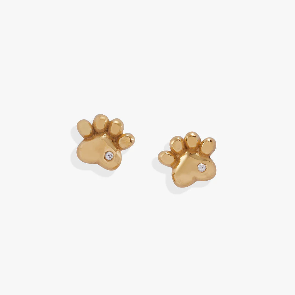Crystal Paw Mini Stud Earrings - Image 2