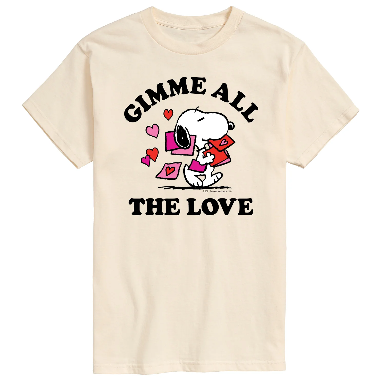 Peanuts - Gimme All the Love - Men's Short Sleeve Graphic T-Shirt - Image 3