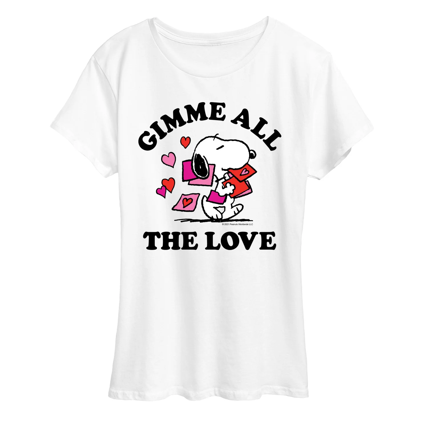 Peanuts - Gimme All the Love - Women's Short Sleeve Graphic T-Shirt - Image 5