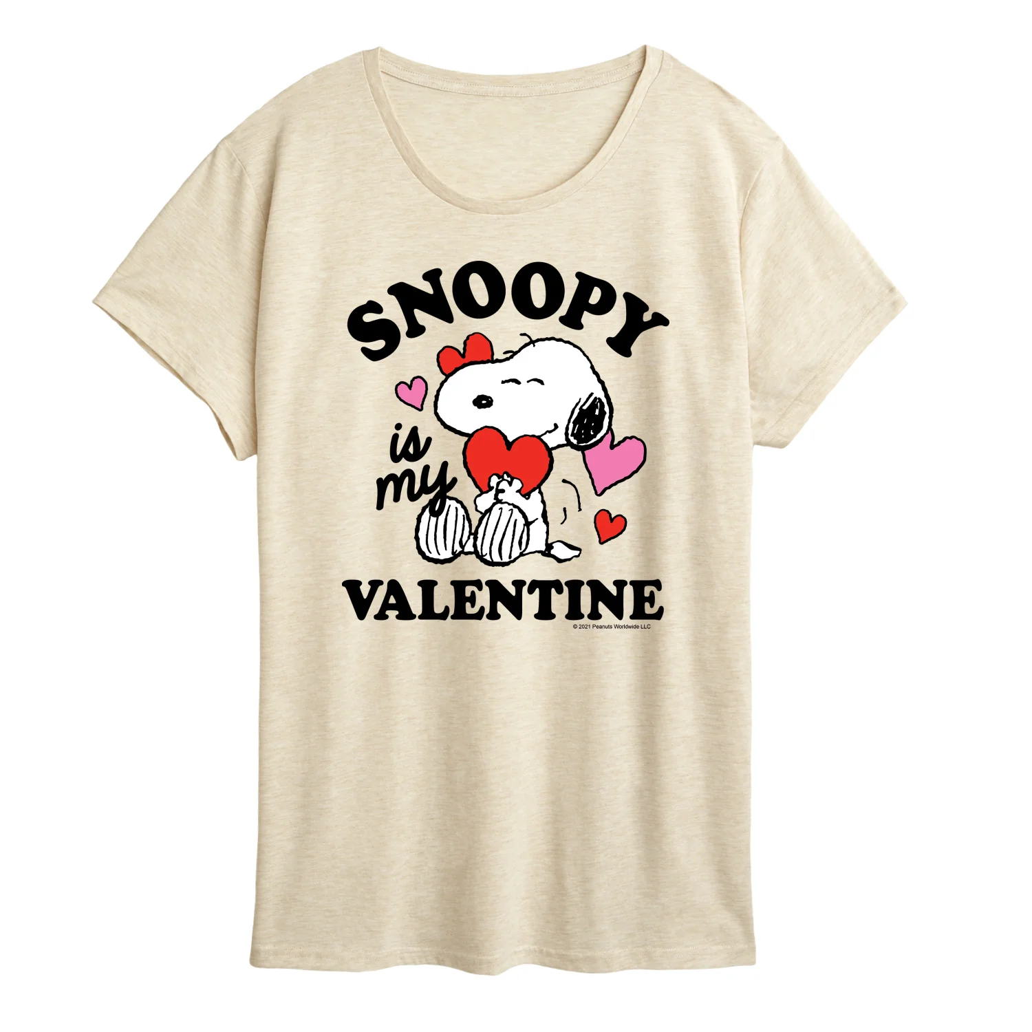 Peanuts - Snoopy is my Valentine - Women's Short Sleeve Graphic T-Shirt - Image 2