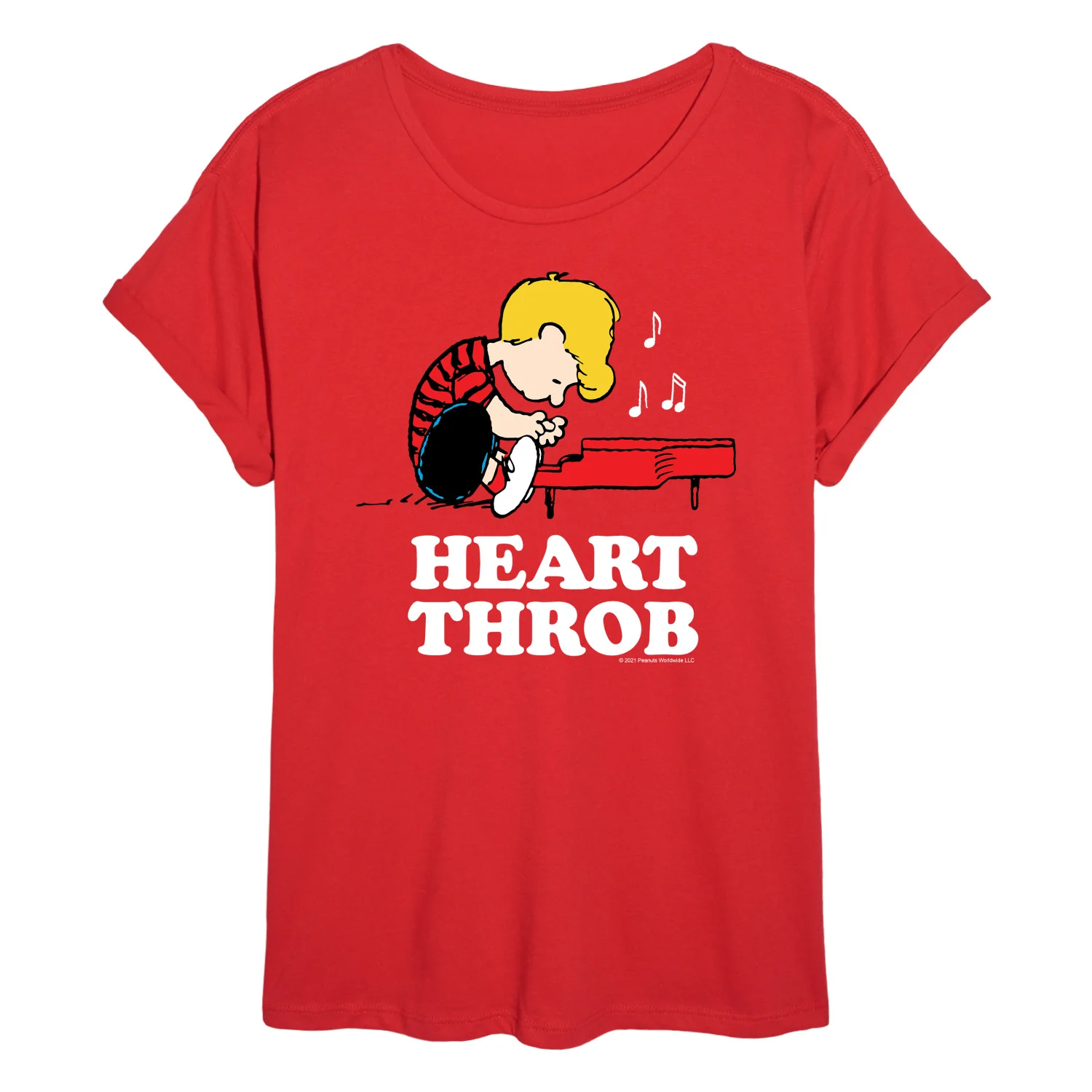 Peanuts - Schroeder Heart Throb - Juniors Oversized Graphic T-Shirt - Image 2