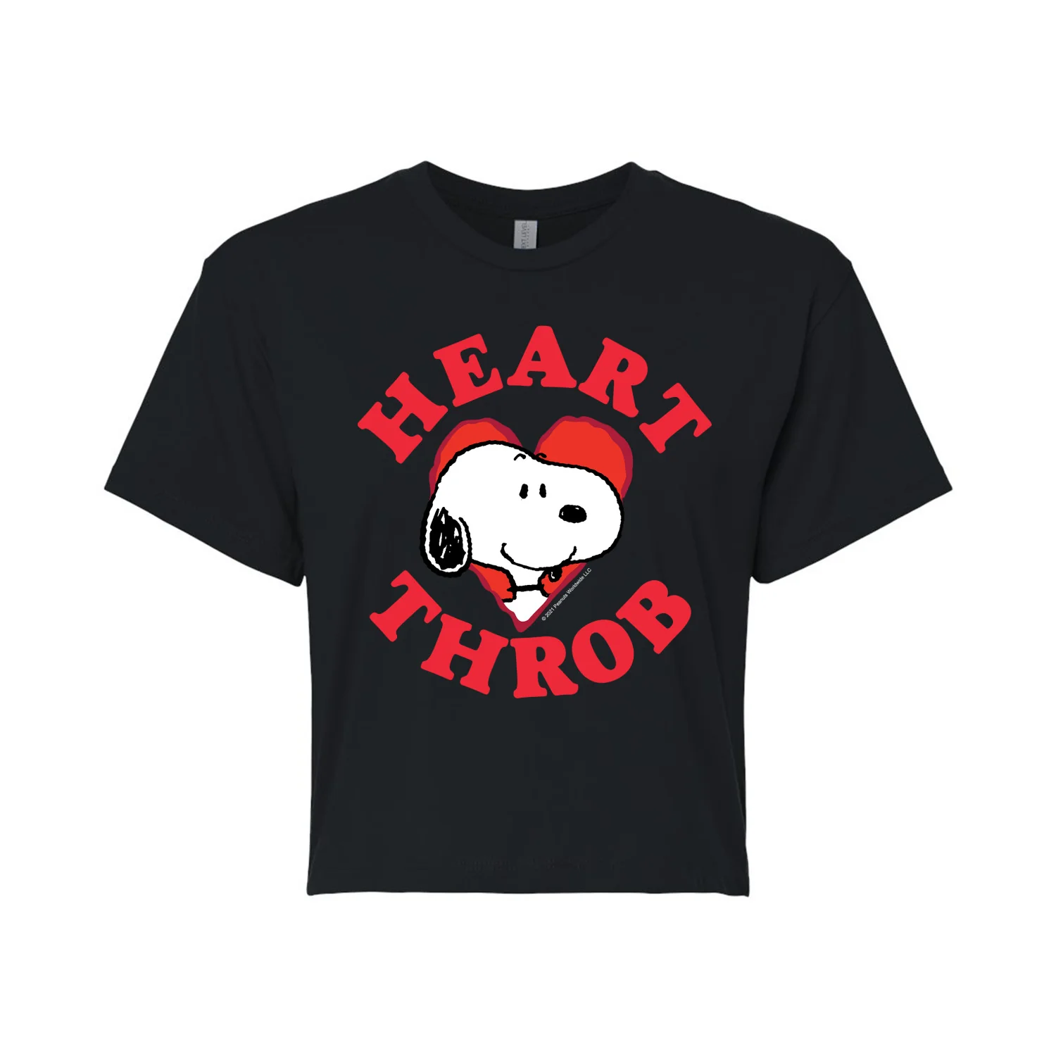 Peanuts - Snoopy Heart Throb - Juniors Cropped Graphic T-Shirt - Image 2
