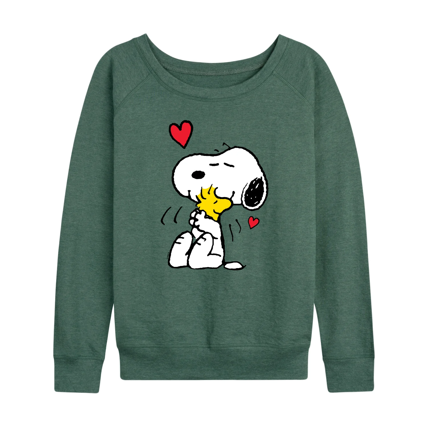 Peanuts - Snoopy and Woodstock Hug - Women's French Terry Long Sleeve Pullover