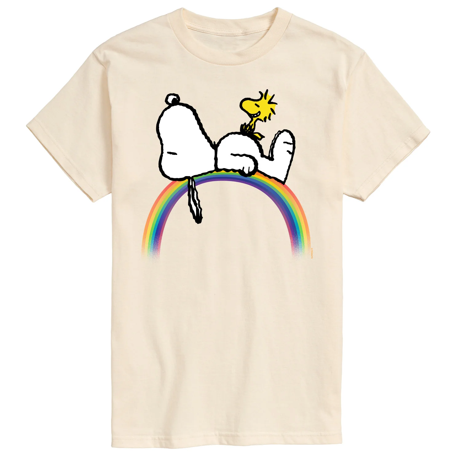 Peanuts - Snoopy on Rainbow - Men's Short Sleeve Graphic T-Shirt - Image 2