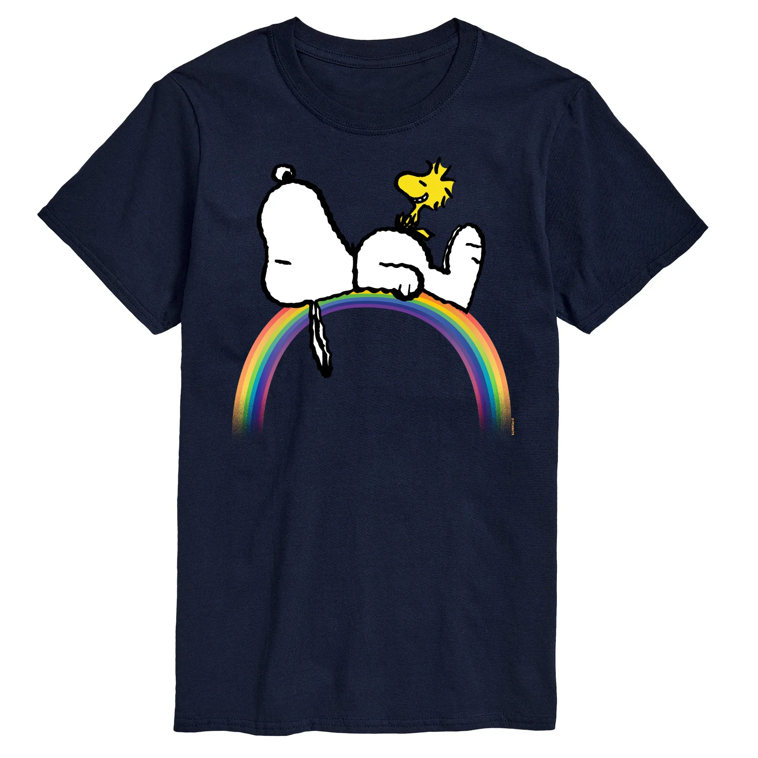 Peanuts - Snoopy on Rainbow - Men's Short Sleeve Graphic T-Shirt - Image 3