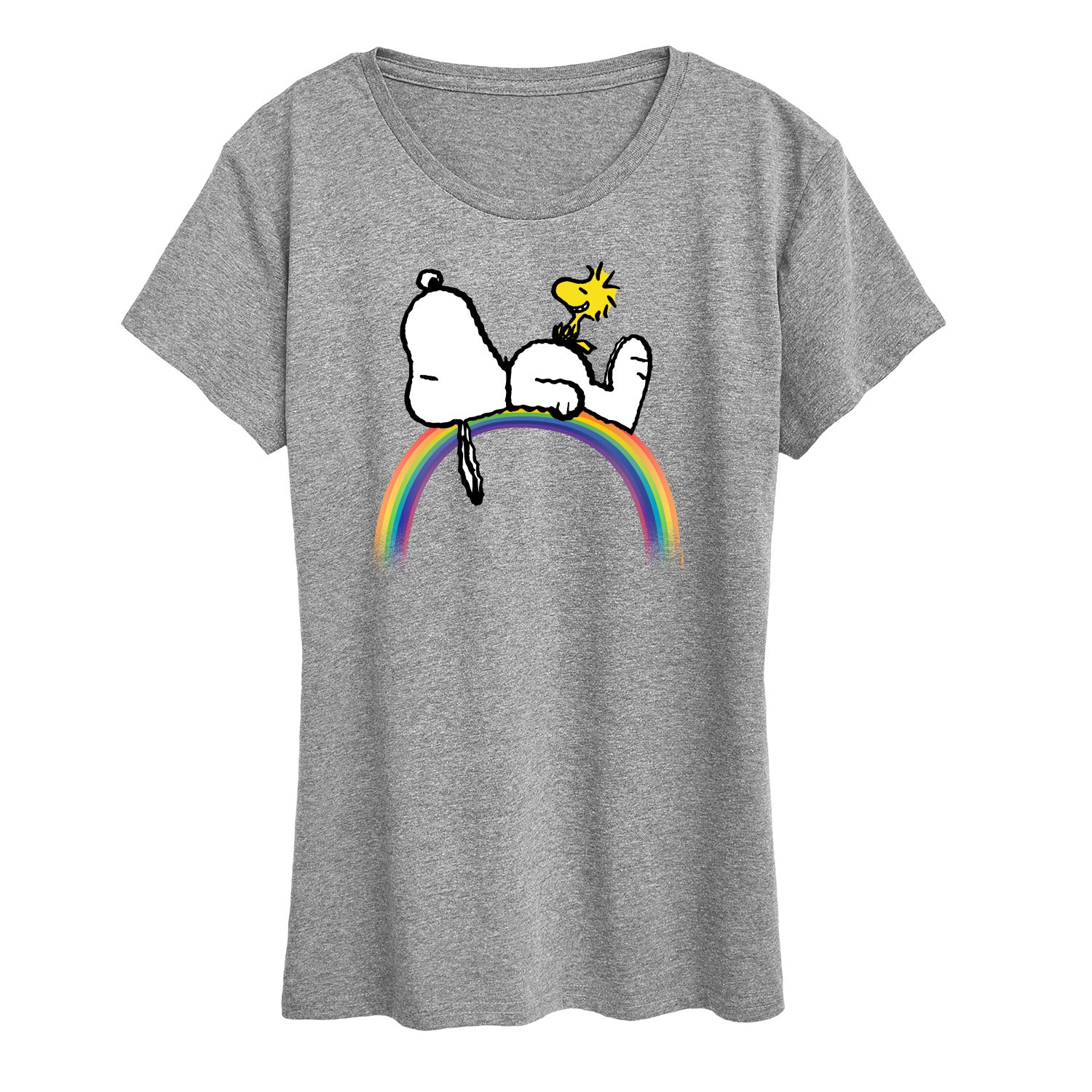 Peanuts - Snoopy on Rainbow - Women's Short Sleeve Graphic T-Shirt - Image 5