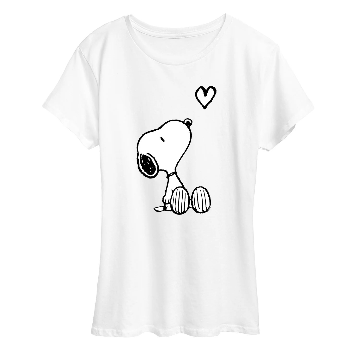 Peanuts - Snoopy White Heart - Women's Short Sleeve Graphic T-Shirt