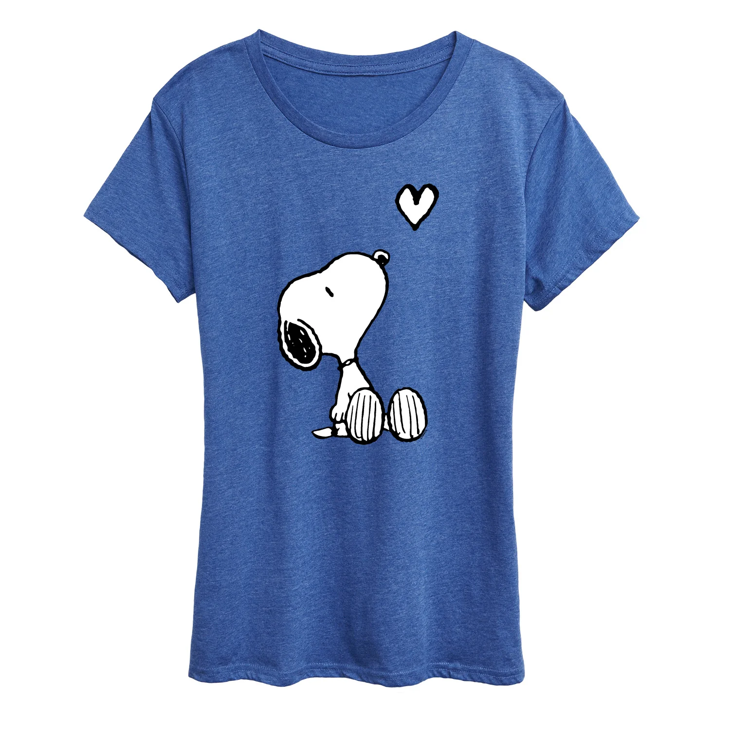 Peanuts - Snoopy White Heart - Women's Short Sleeve Graphic T-Shirt - Image 2