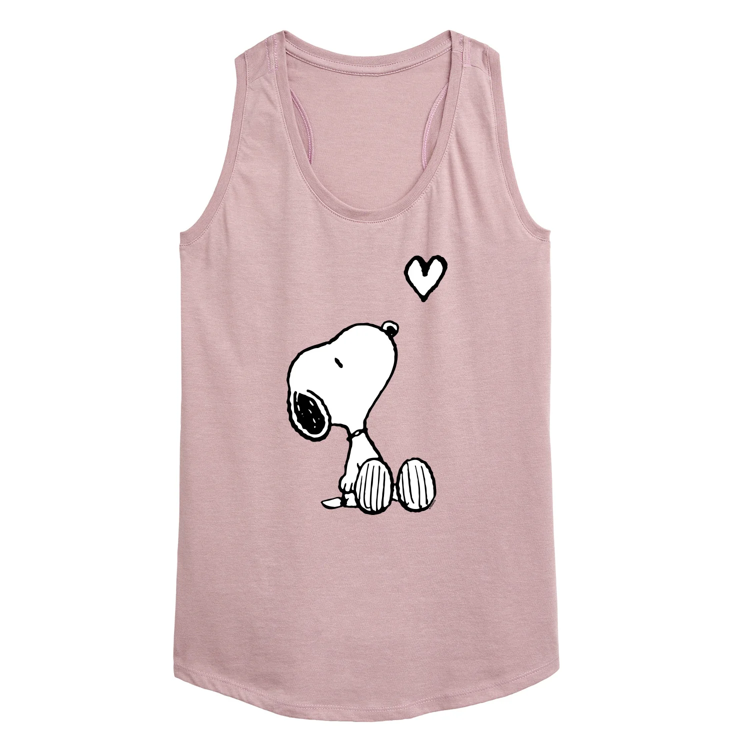 Peanuts - Snoopy White Heart - Women's Racerback Graphic Tank
