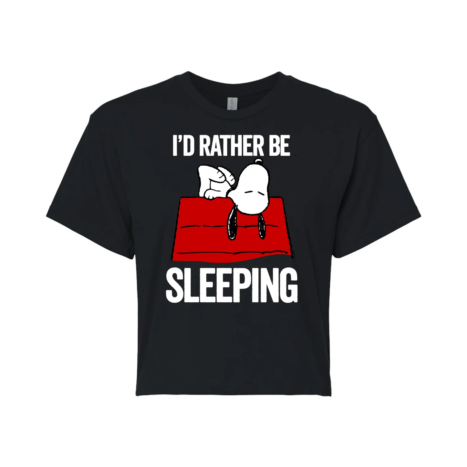 Peanuts - I'd Rather Be Sleeping - Juniors Cropped Graphic T-Shirt