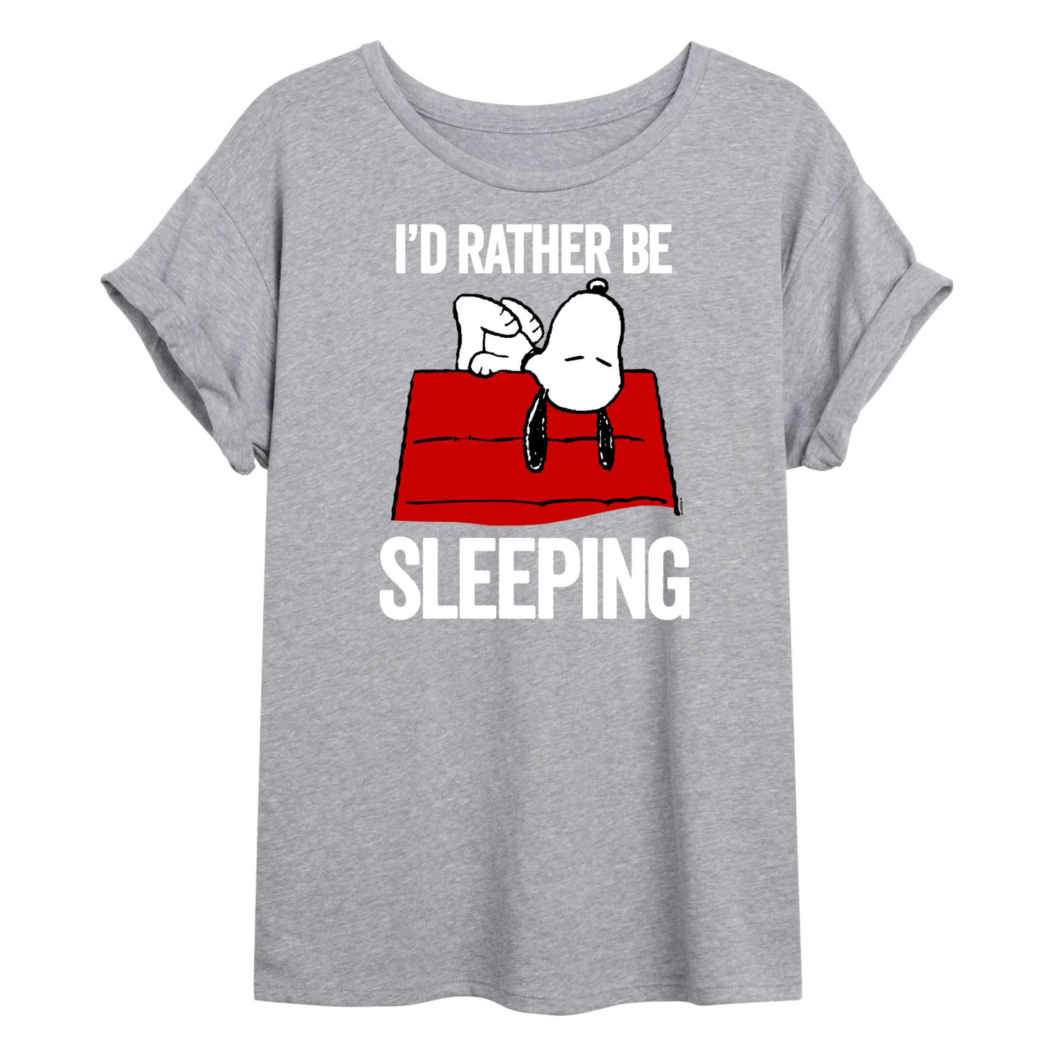 Peanuts - I'd Rather Be Sleeping - Juniors Oversized Graphic T-Shirt - Image 2