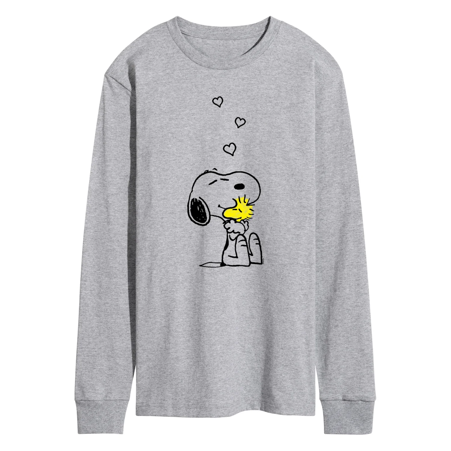 Peanuts - Snoopy and Woodstock Hearts - Men's Long Sleeve Graphic T-Shirt