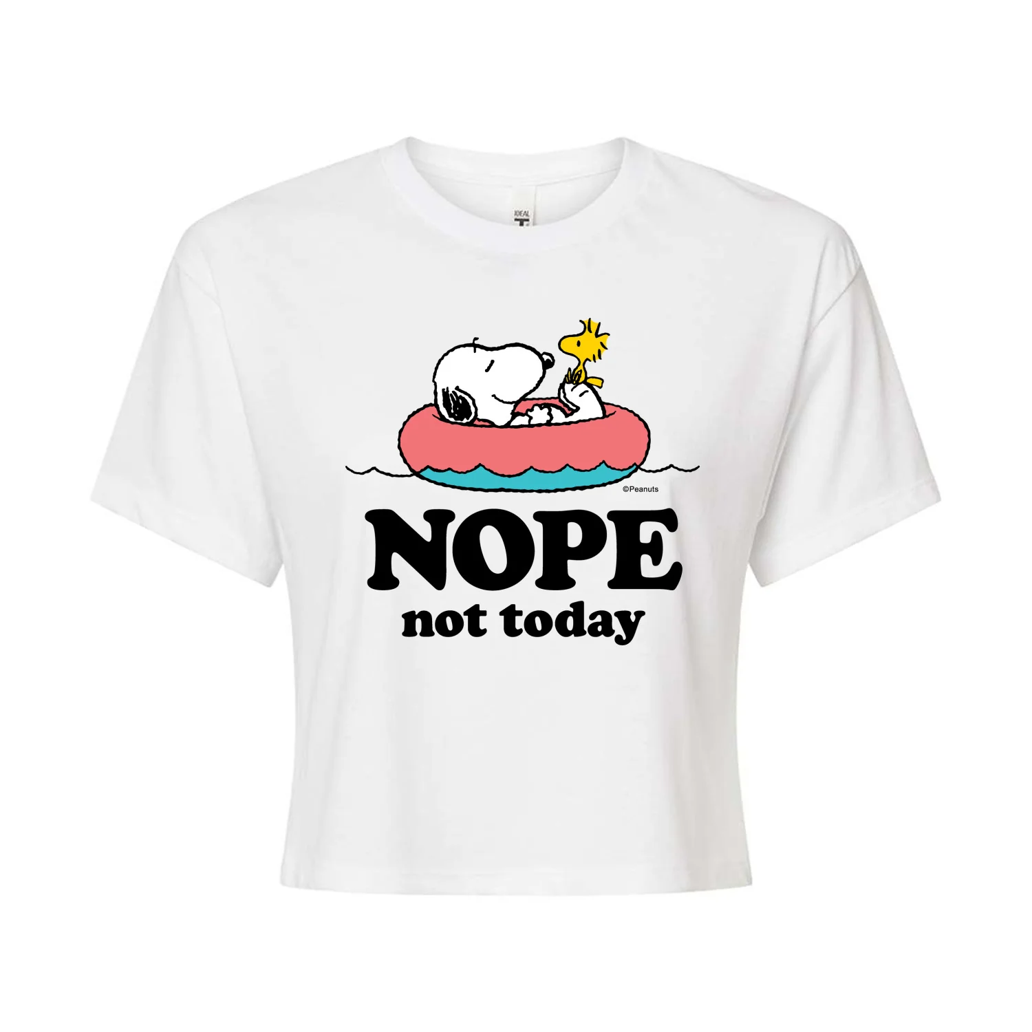 Peanuts - Pool Nope Not Today - Juniors Cropped Graphic T-Shirt - Image 2