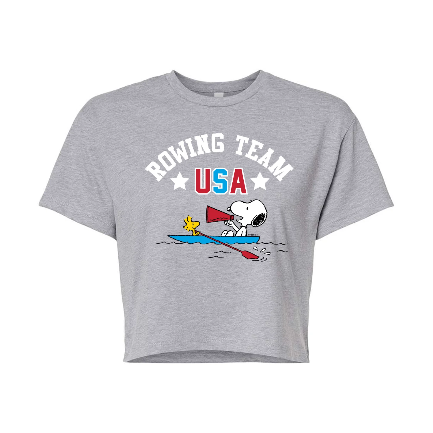 Peanuts - USA Rowing Team - Juniors Cropped Graphic T-Shirt