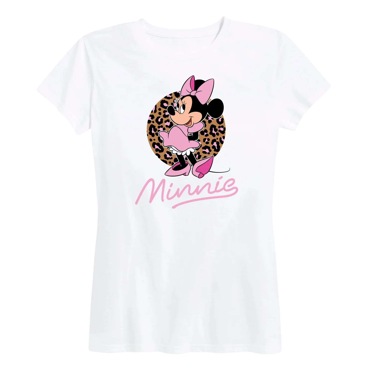 Mickey & Friends - Minnie Leopard Print - Women's Short Sleeve Graphic T-Shirt - Image 6