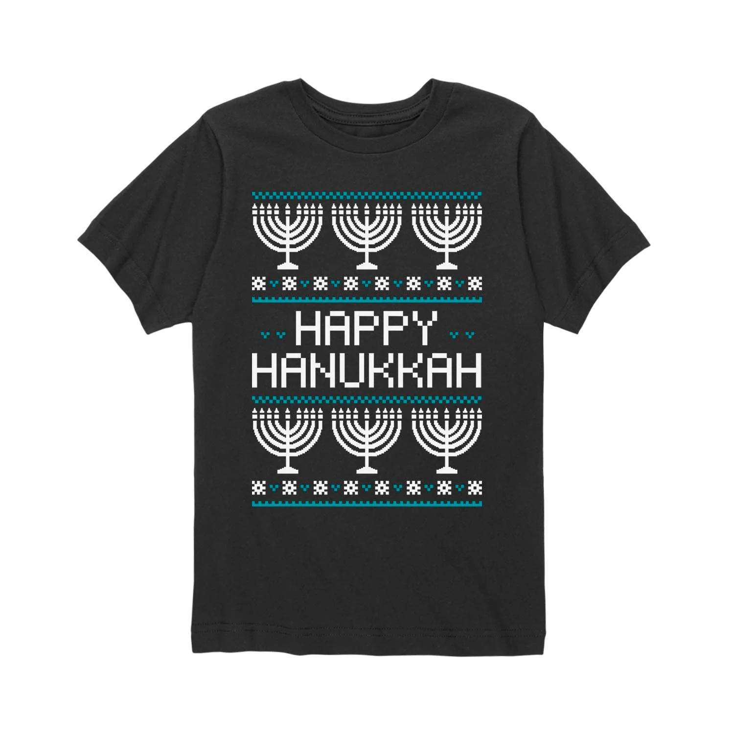 Instant Message - Happy Hanukkah Ugly Sweater Style - Toddler Short Sleeve Tee