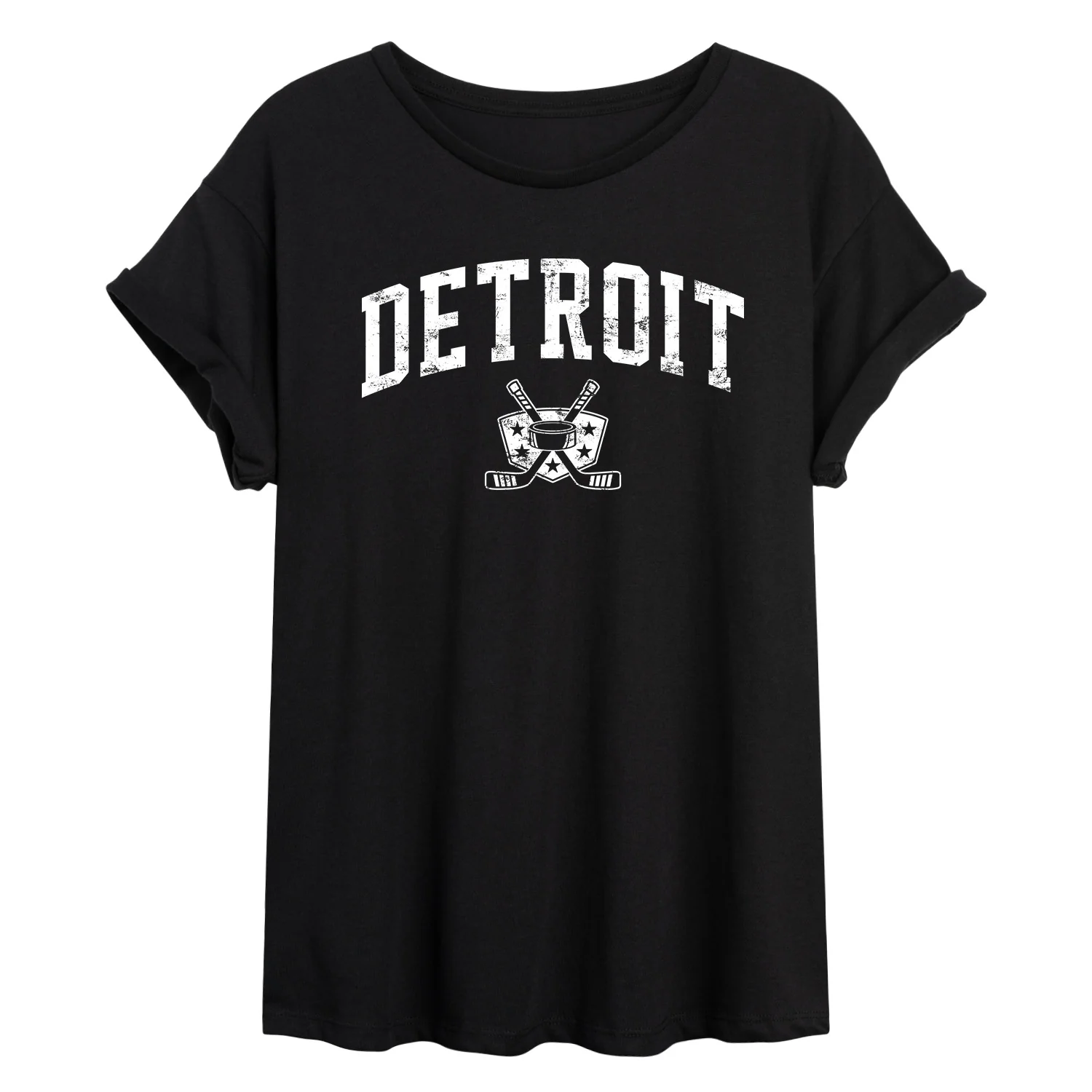 Instant Message - Detroit Hockey - Juniors Oversized Graphic T-Shirt