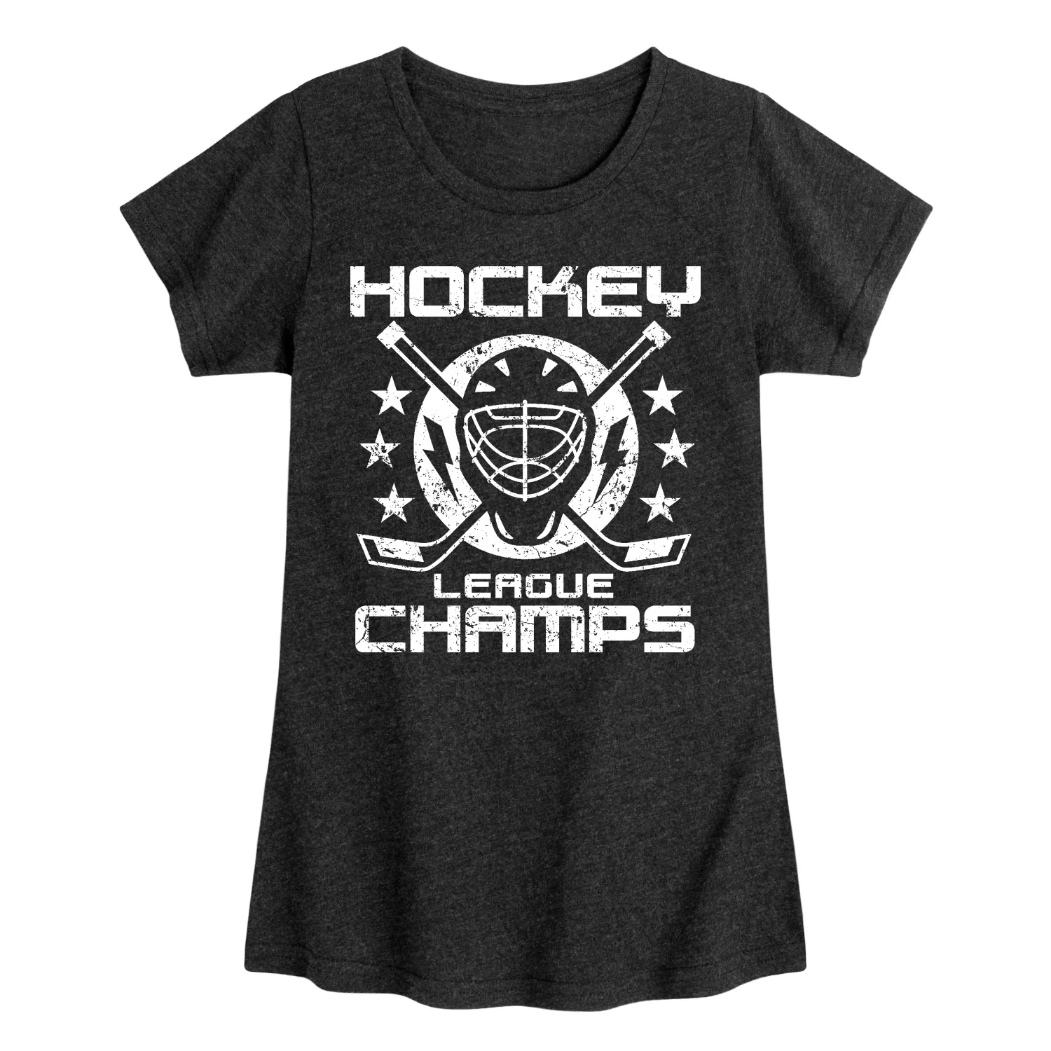 Instant Message - Hockey Champs - Youth Girls Fitted Short Sleeve T-Shirt - Image 2