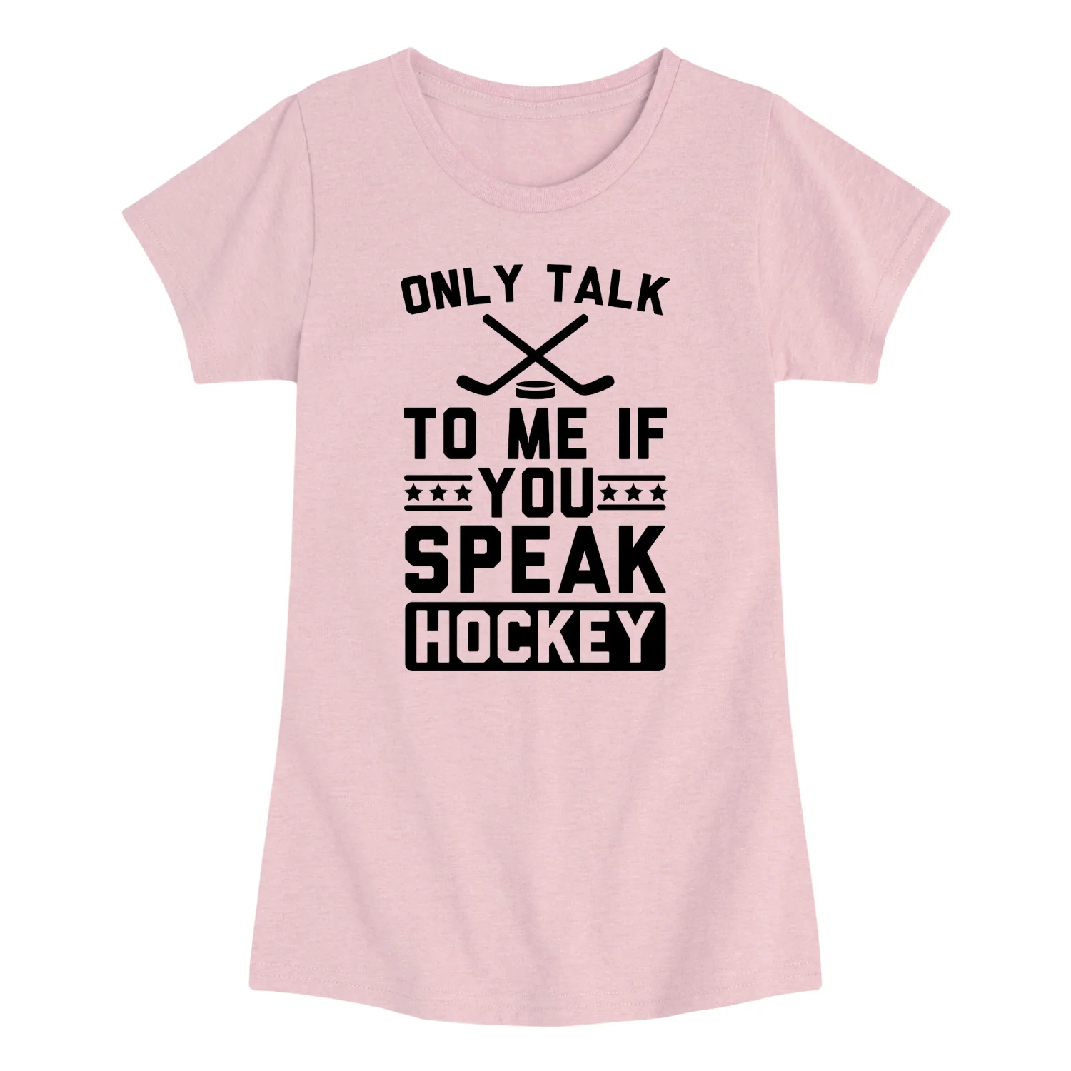 Instant Message - Only Talk To Me If You Speak Hockey - Youth Girls Fitted Short Sleeve T-Shirt - Image 2