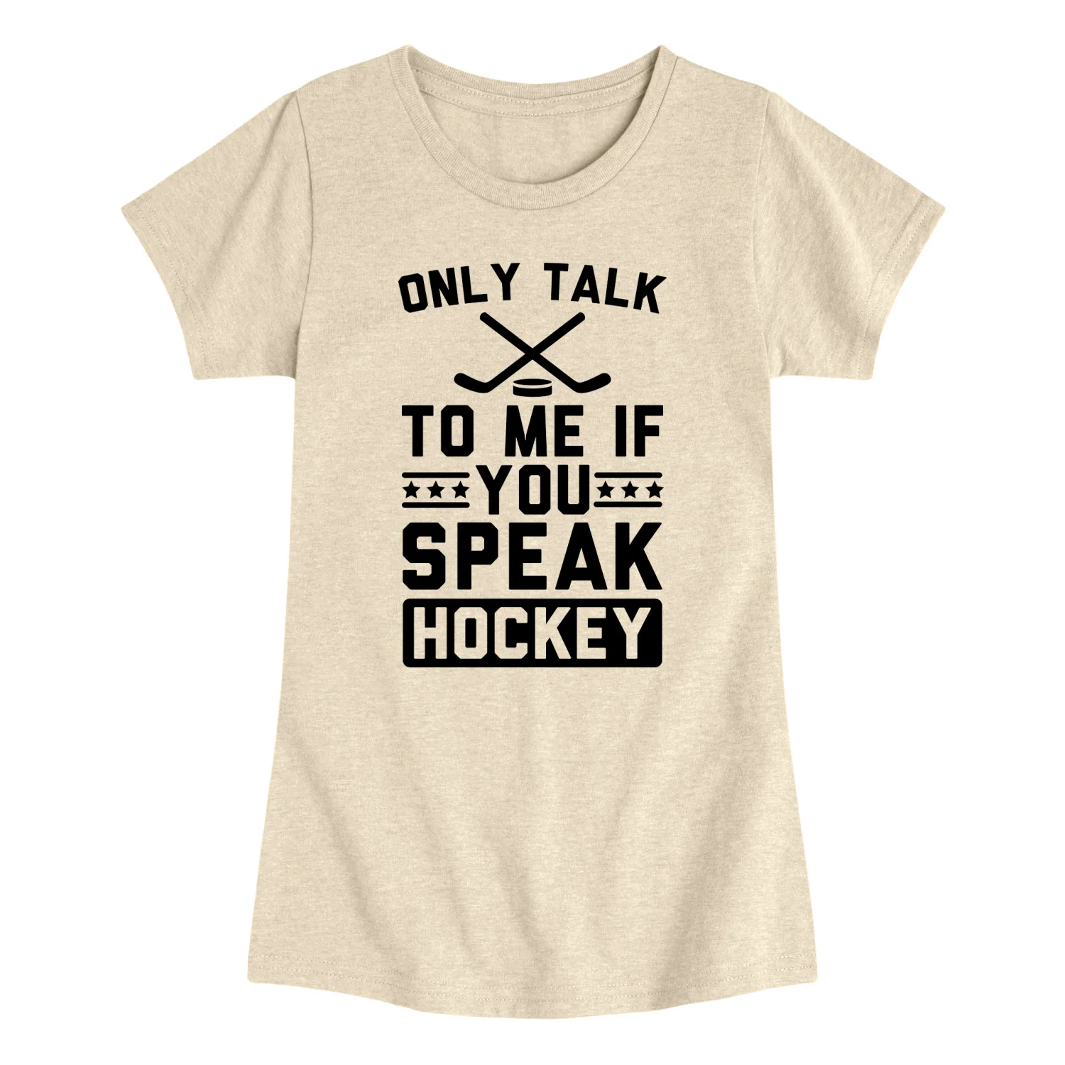 Instant Message - Only Talk To Me If You Speak Hockey - Youth Girls Fitted Short Sleeve T-Shirt - Image 3