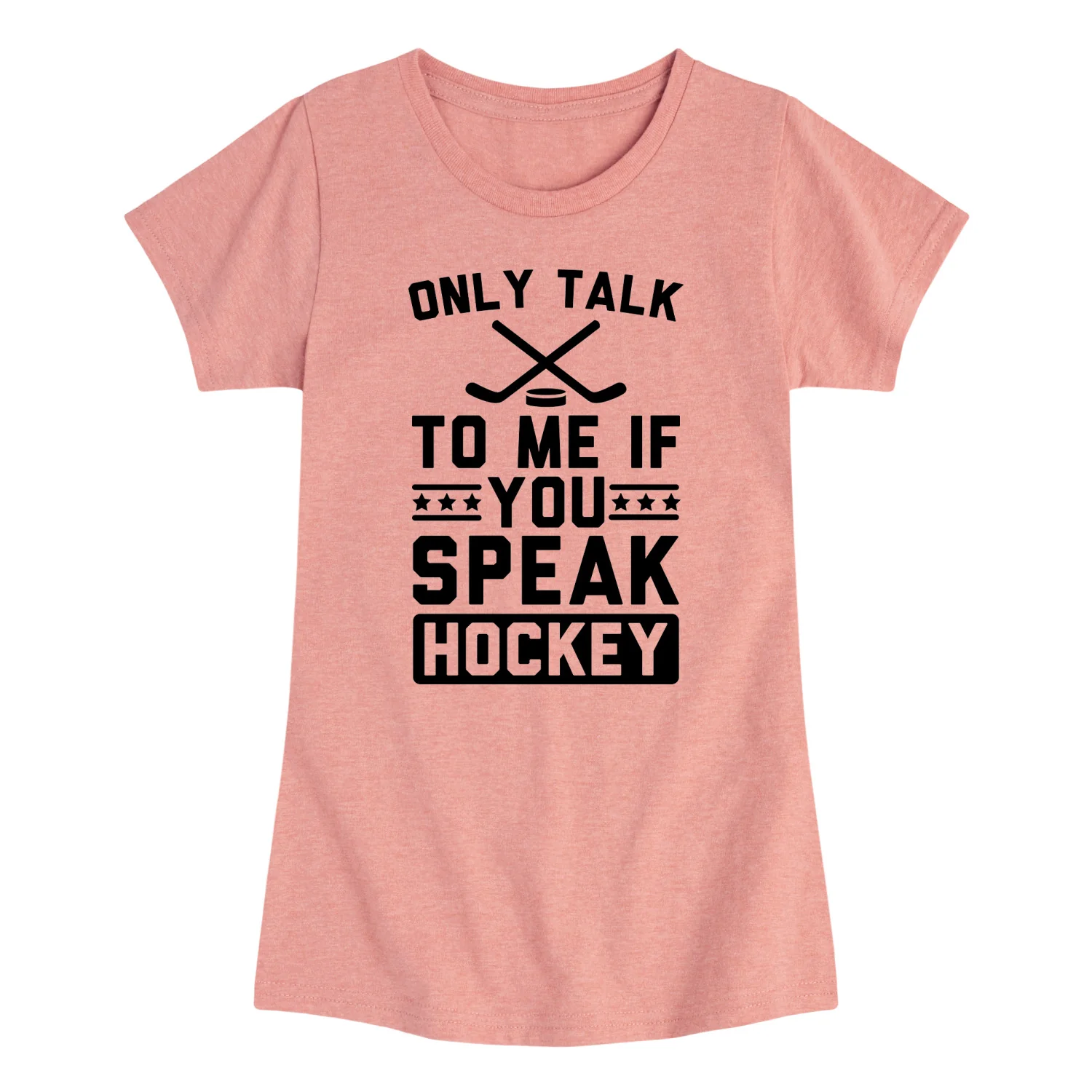 Instant Message - Only Talk To Me If You Speak Hockey - Youth Girls Fitted Short Sleeve T-Shirt - Image 4